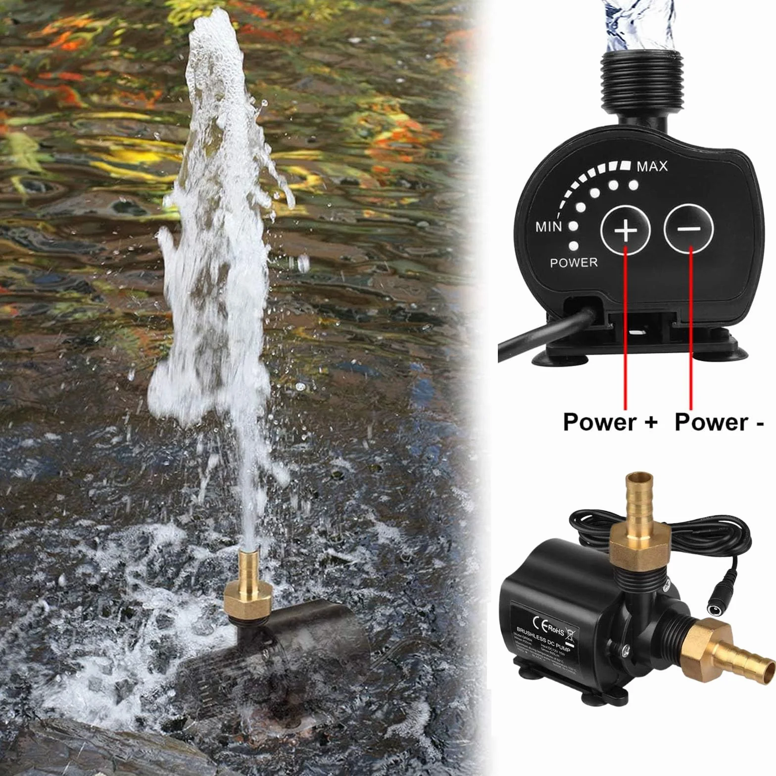 Mini Pompe à Eau Submersible 15W 800L/H Silencieuse pour Aquarium Bassin Jardin