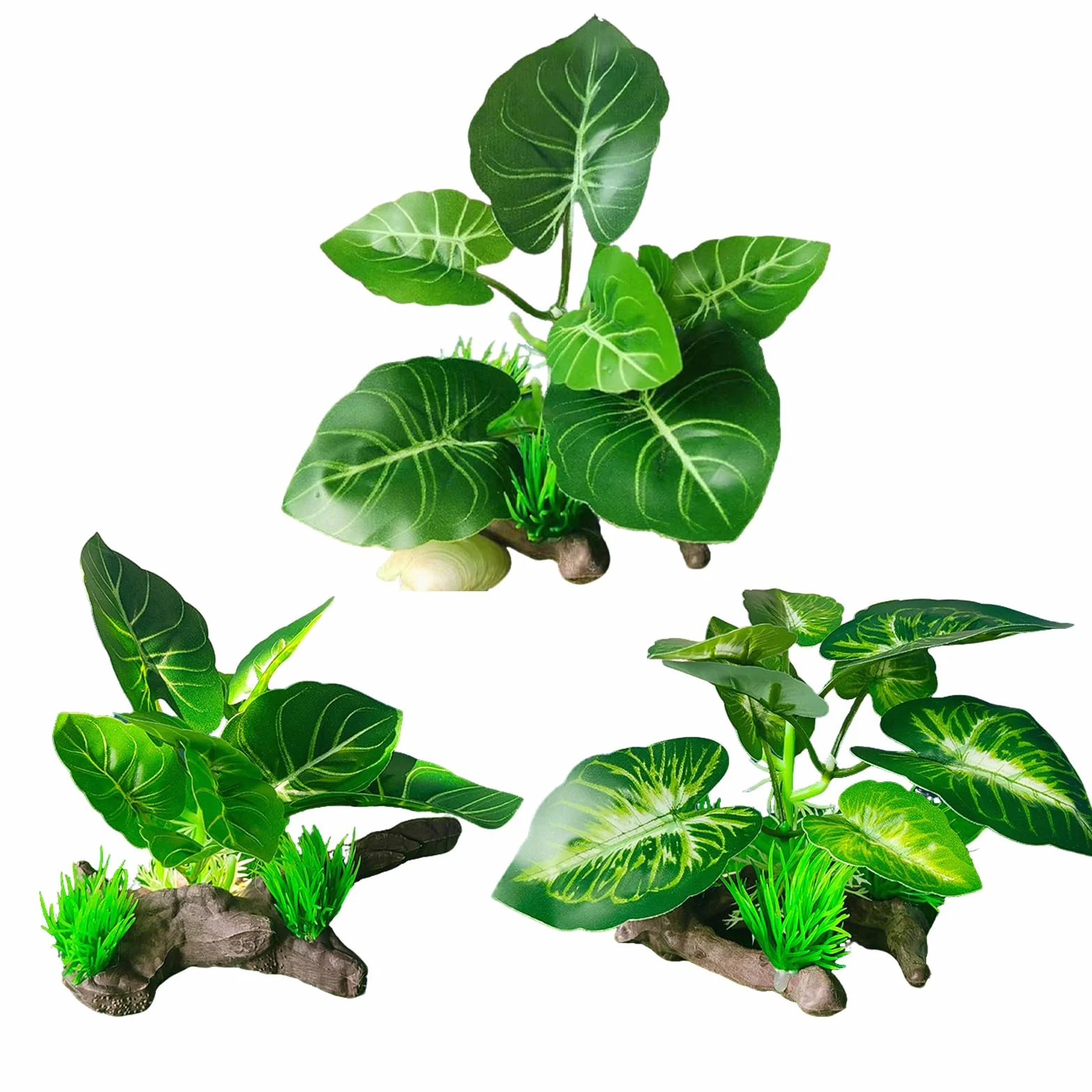 Plante Artificielle Exterieur 3 Pièces Decoration Aquarium Fleur Artificielle Interieur Gazon Artificiel