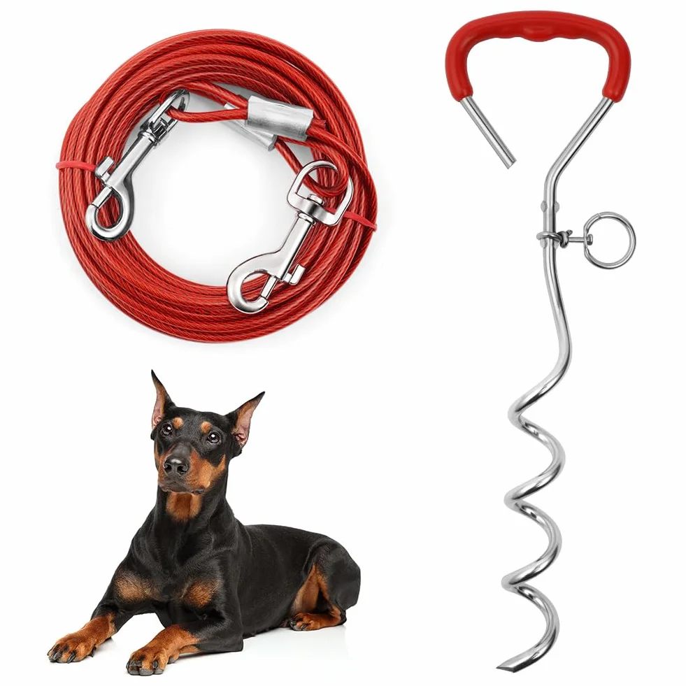 Aomig Piquet Ancrage Spirale pour Chien 3m 6m
