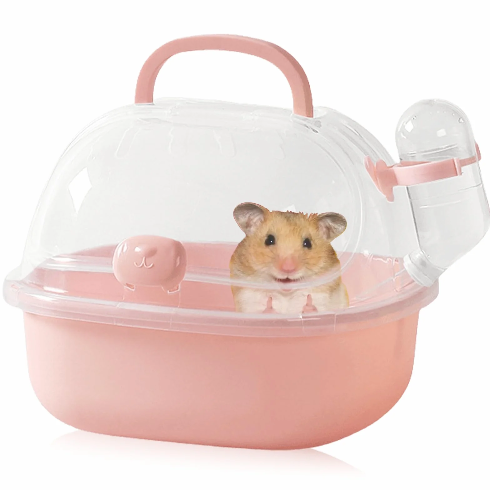 Cage de transport portable pour hamster 20 x 18 x 19 cm avec bouteille d'eau