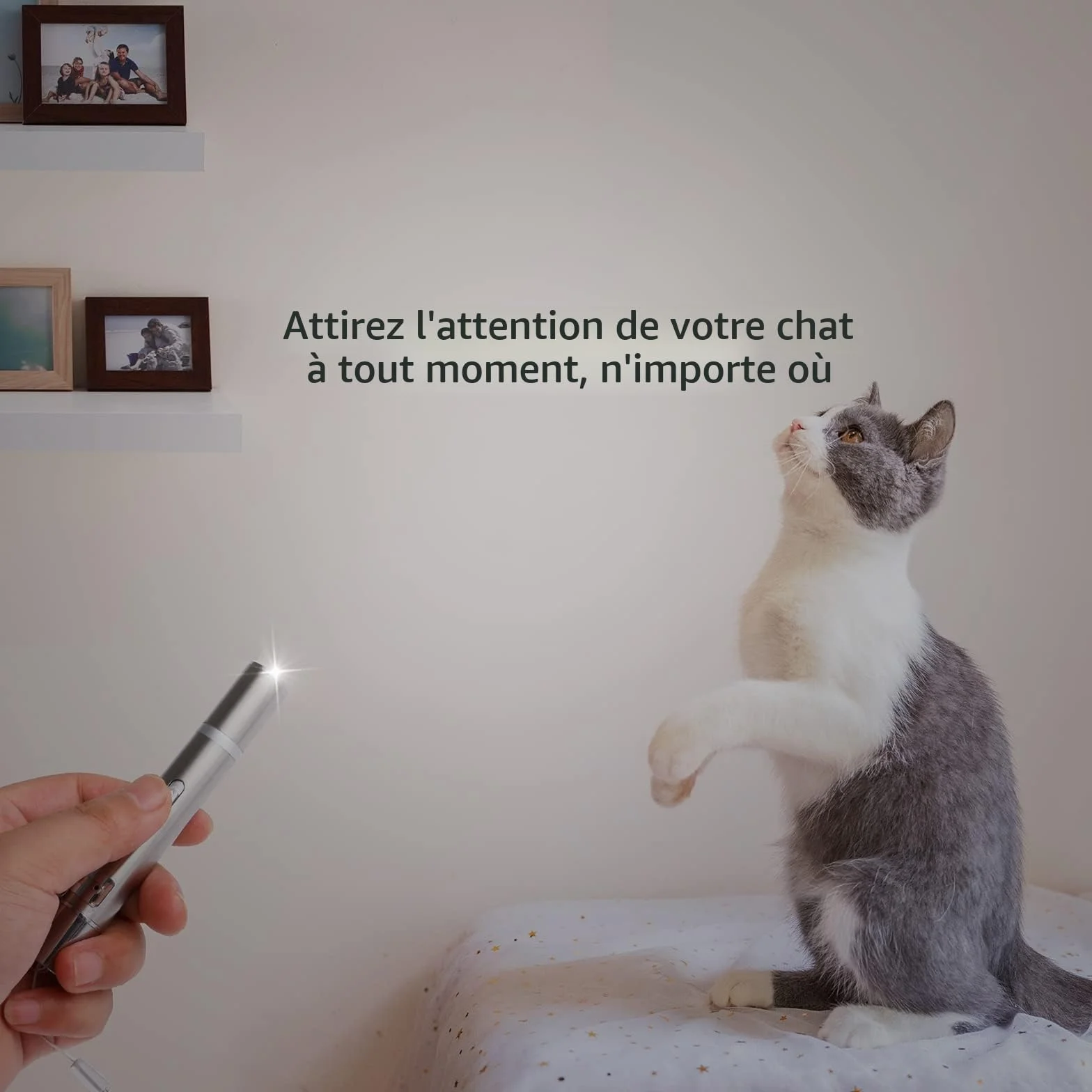 Jouet Chat Interactif avec LED, Intelligence Électrique Jouets Chats Rechargeable USB