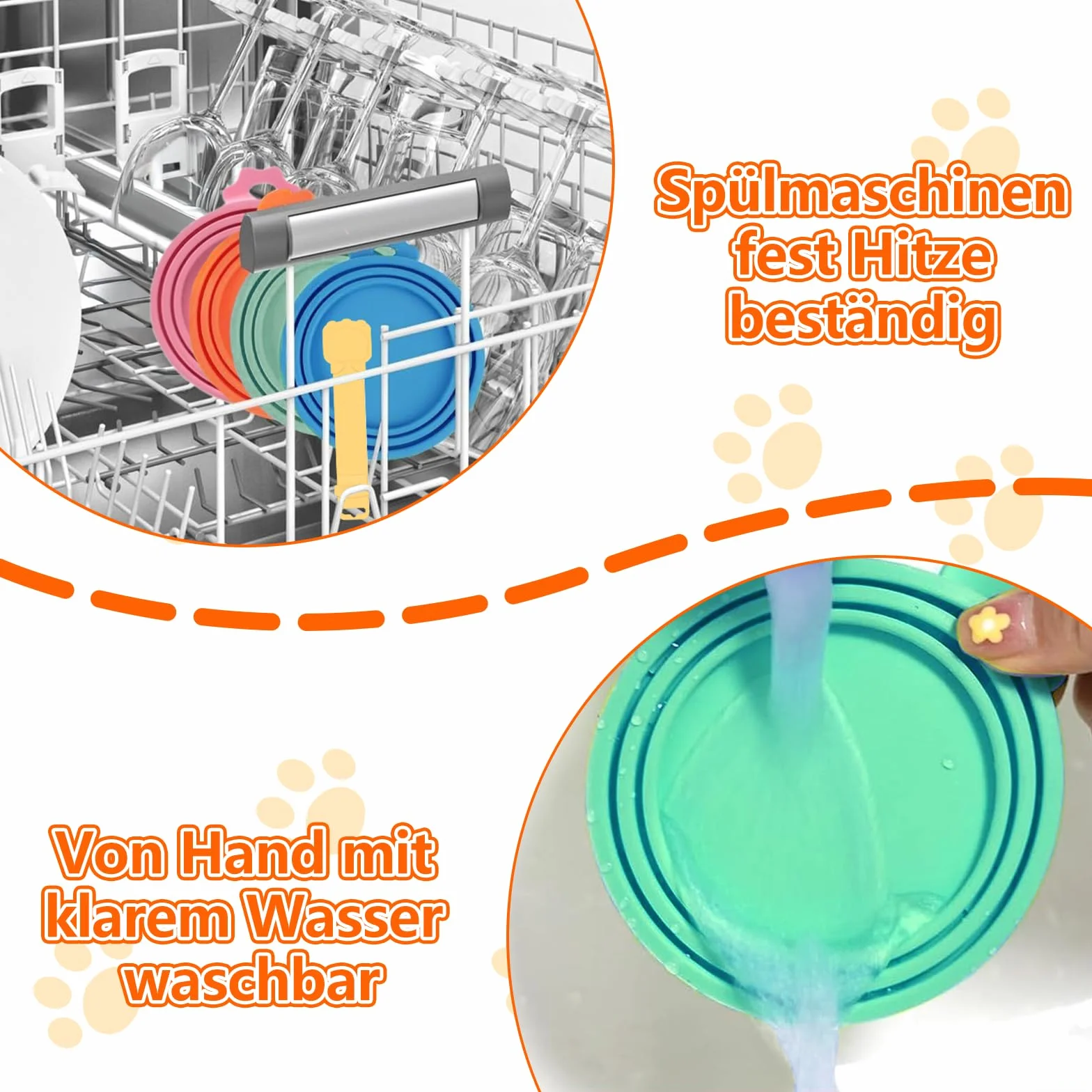 Couvercles Universels Silicone 6,5/7,5/8,5 cm Réutilisables Sans BPA – Lot de 4 + Cuillère