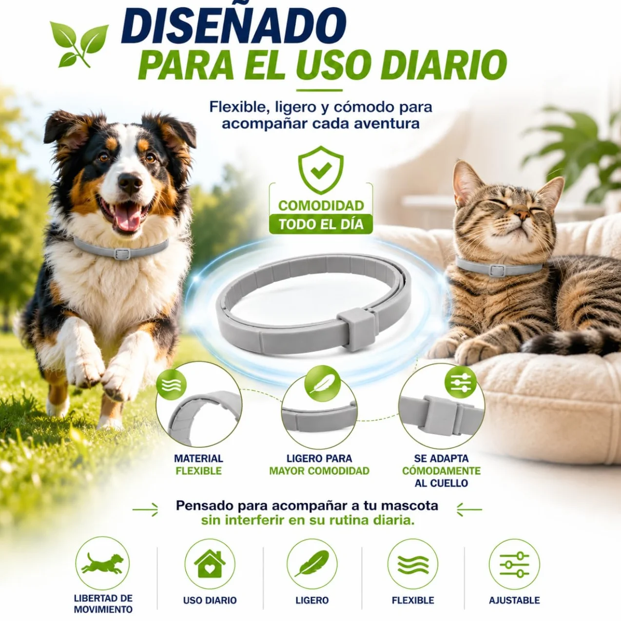 Collier Antiparasitaire Chien 70 cm 1 Unité 8 Mois Protection Puces Tiques Moustiques Acariens Poux