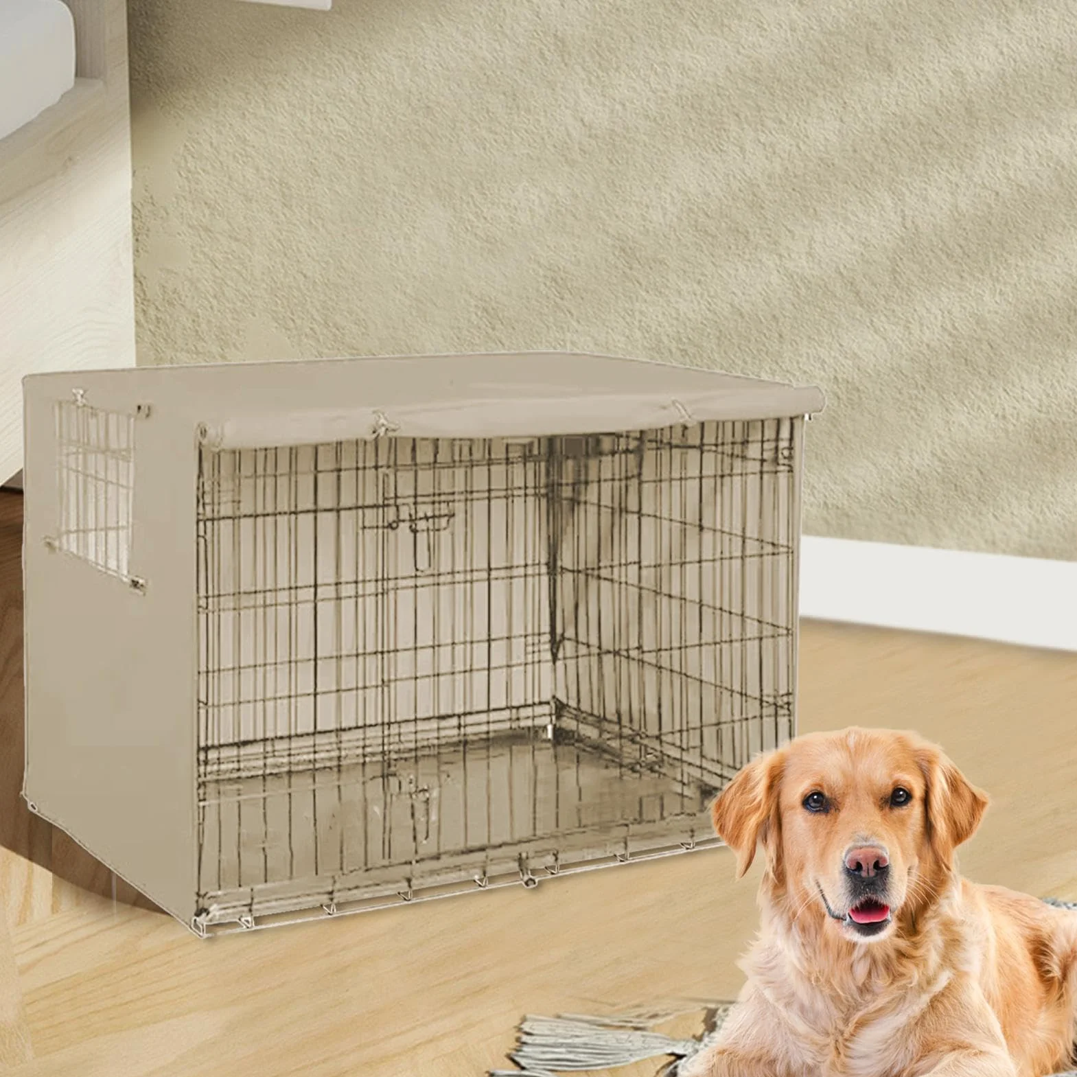 Housse De Cage pour Chien Imperméable Durable en Tissu Oxford Résistant Aux UV