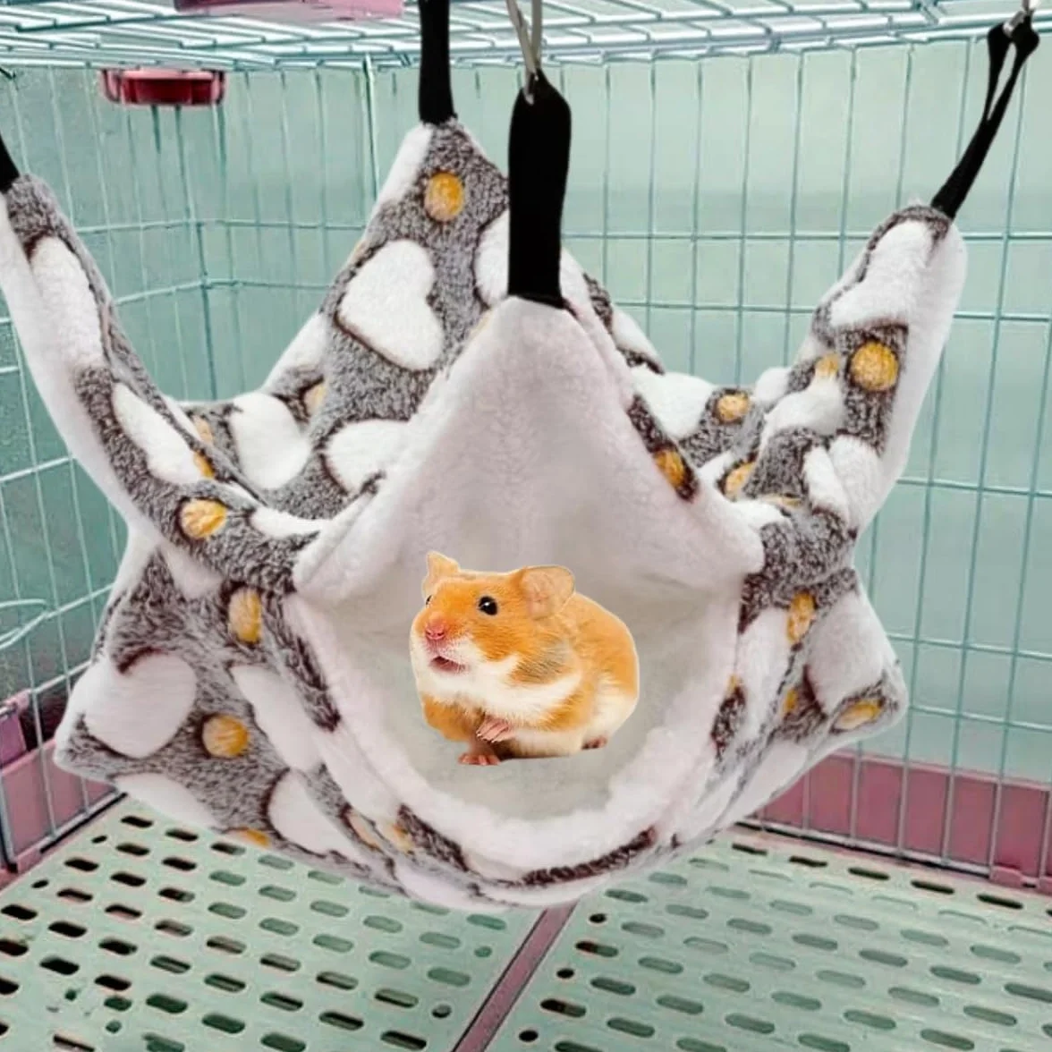 Hamac pour Animaux de Compagnie,Hamac pour Petit Animal,Sac de Couchage pour Hamster,lit chaud pour l'hiver,pour Furet Hamster Chinchilla de cobaye,Rat,hamac de Luxe