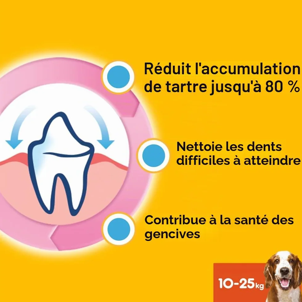 PEDIGREE DENTASTIX Bâtonnets Dentaires pour Chien Moyen 10-25kg - Lot de 56 Friandises - Hygiène Bucco-dentaire