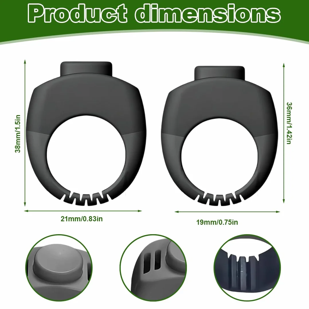 2 Clickers pour Chien avec Anneau de Doigt - Accessoire Pratique pour l'Éducation des Chiens, Chats et Chevaux (19mm/21mm) (Gris)