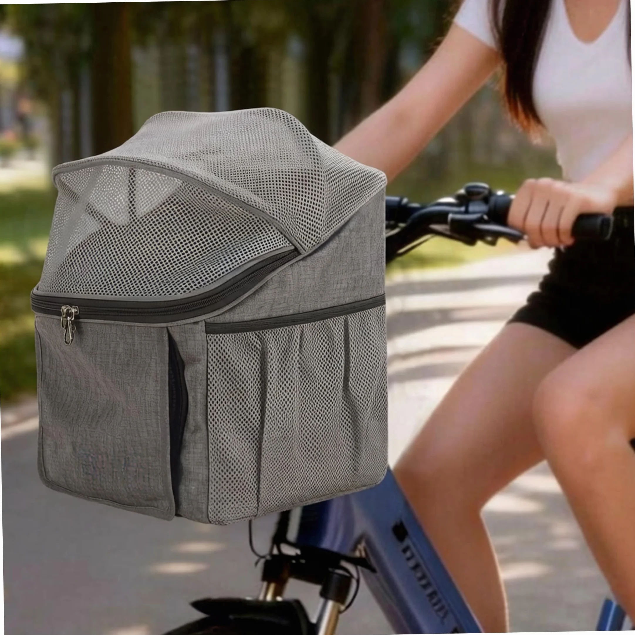 Panier de vélo pour Chien avec Boucle à dégagement Rapide, Gris