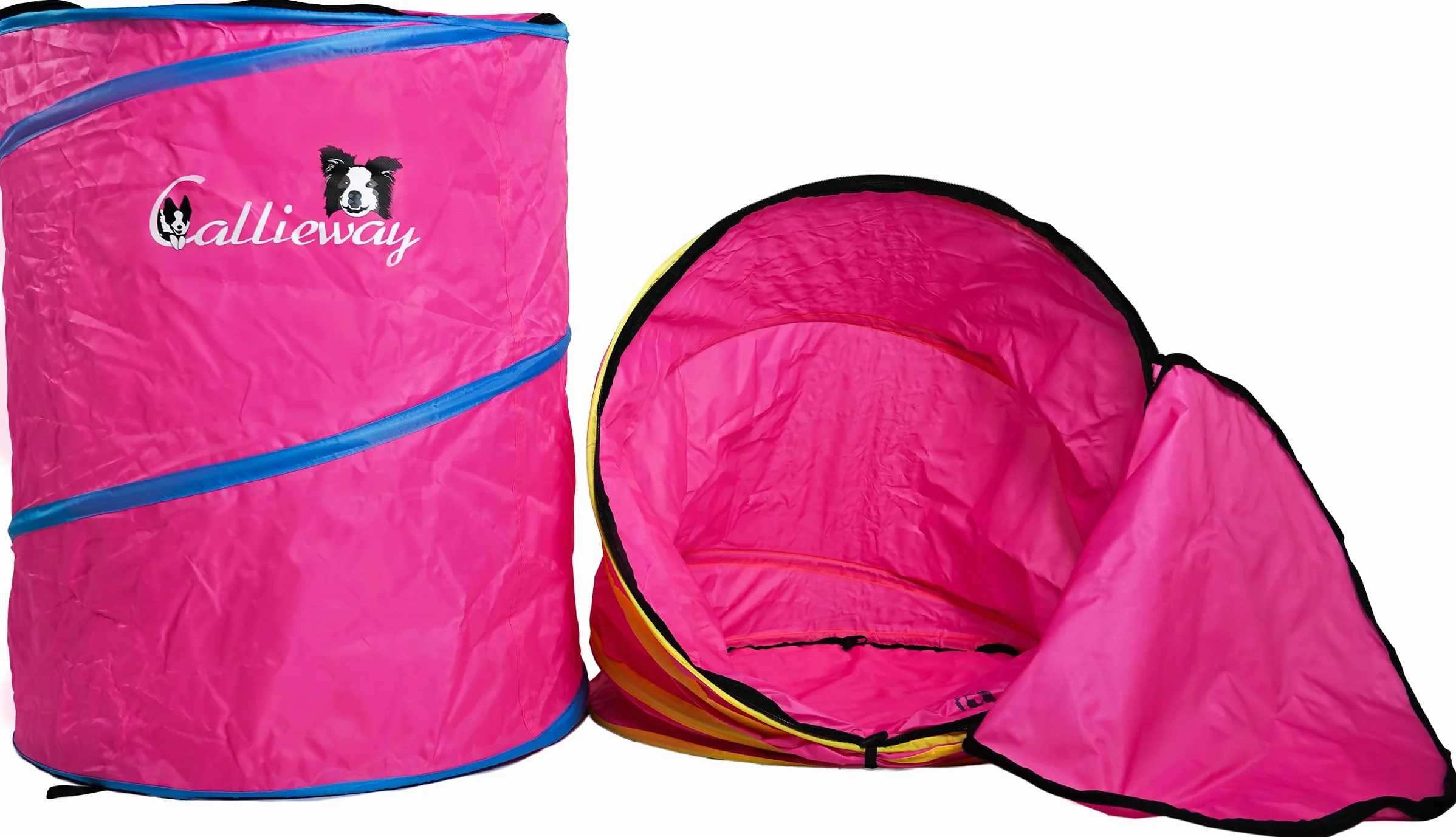 Callieway Hoopers Agility Barrel Tonneau d'entraînement pour chien lot de 2 bleu Fuchsia
