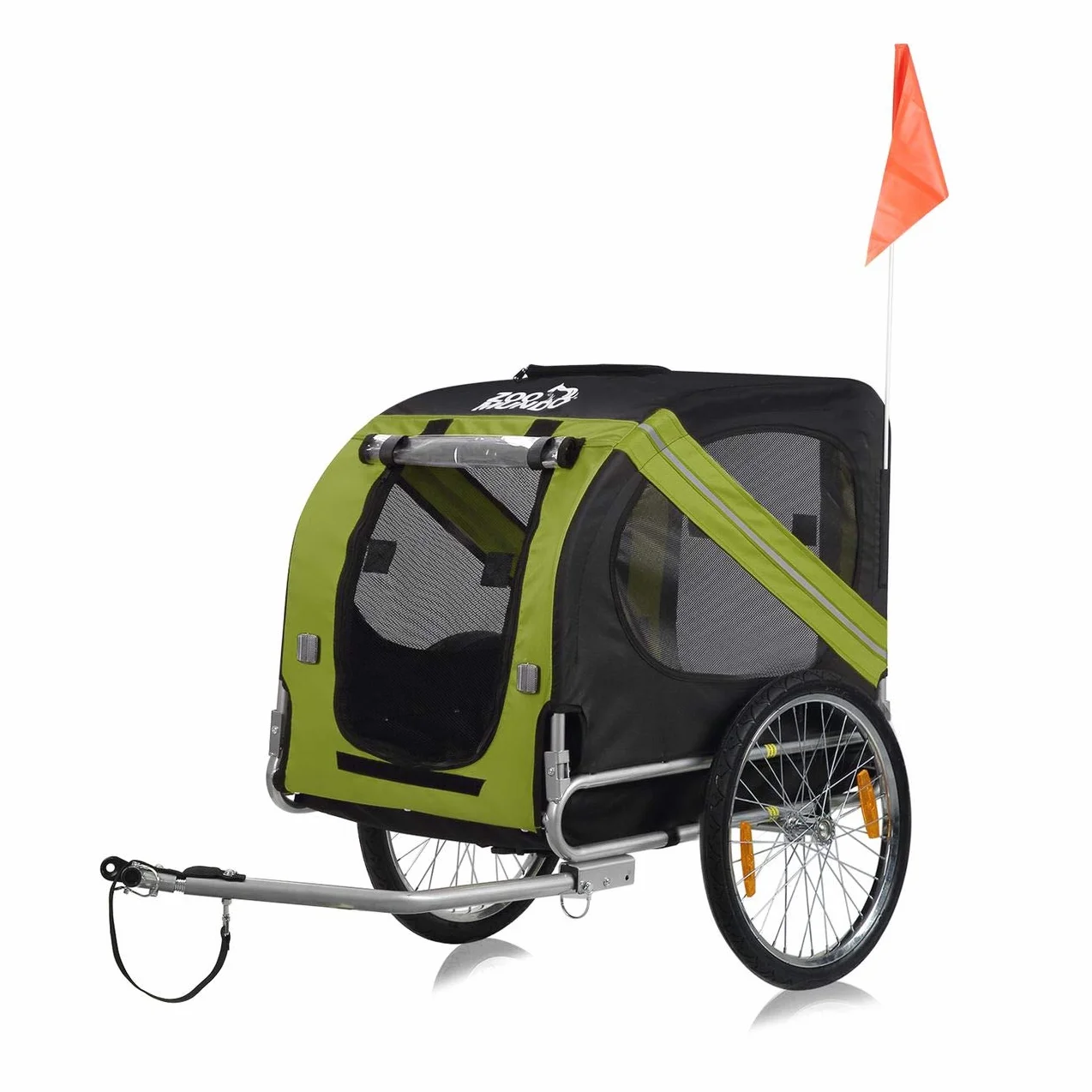 Zoomundo Remorque Velo pour Chien Transport Animaux Vert/Noir