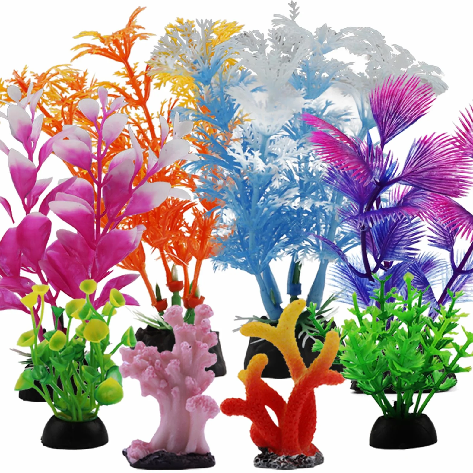 QUOZUO Aquarium Decoration Plantes Artificielles 8 Pièces