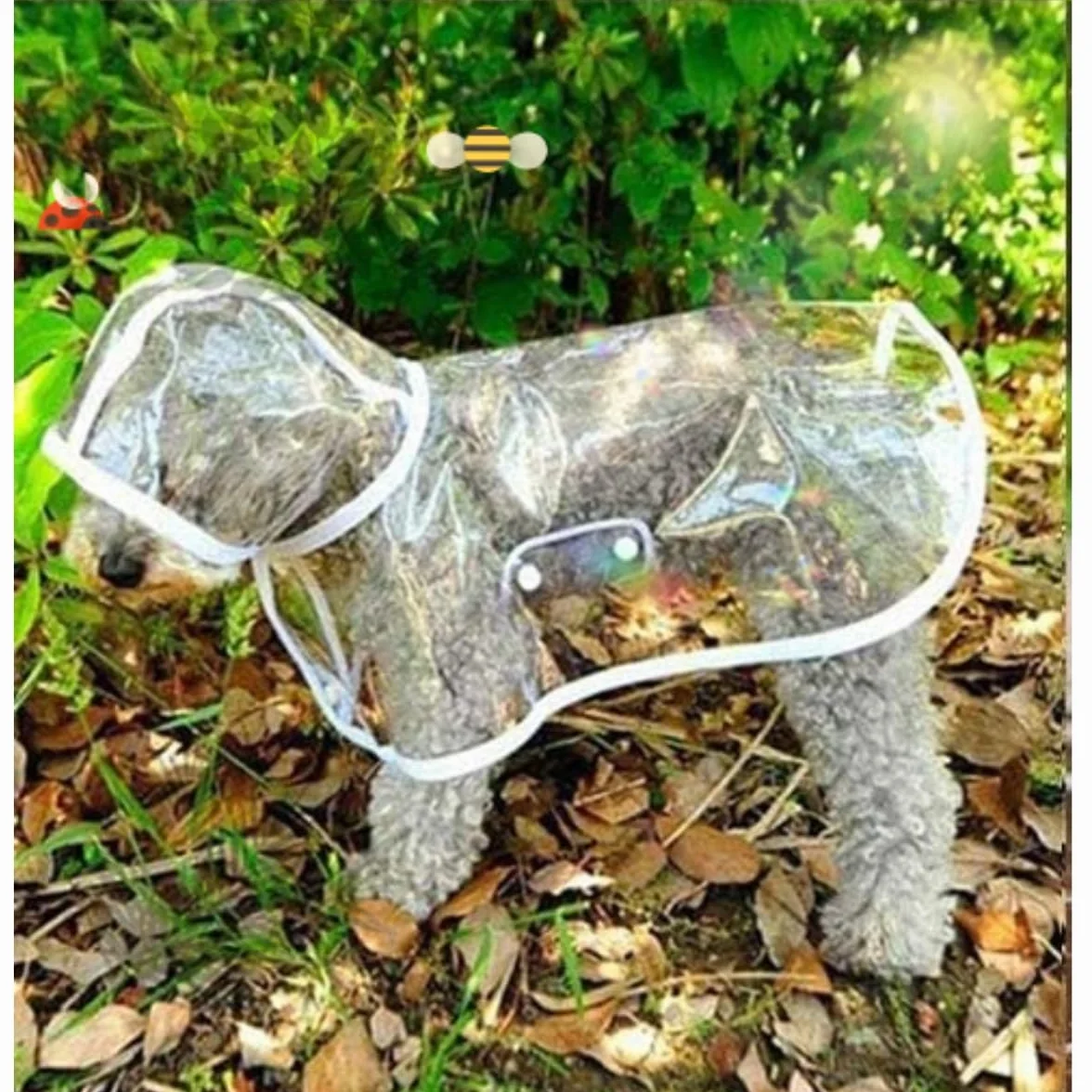 Poncho de Pluie en PVC Transparent Imperméable pour Chien, Taille 52 cm
