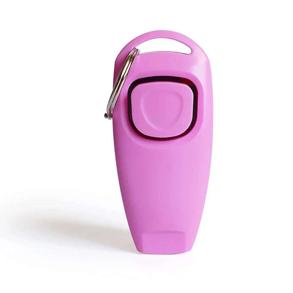 SagaSave Sifflet 2 en 1 pour chien - Clicker de dressage pour chien - Clicker efficace - Clicker d'entraînement pour chats et chiots - Rose