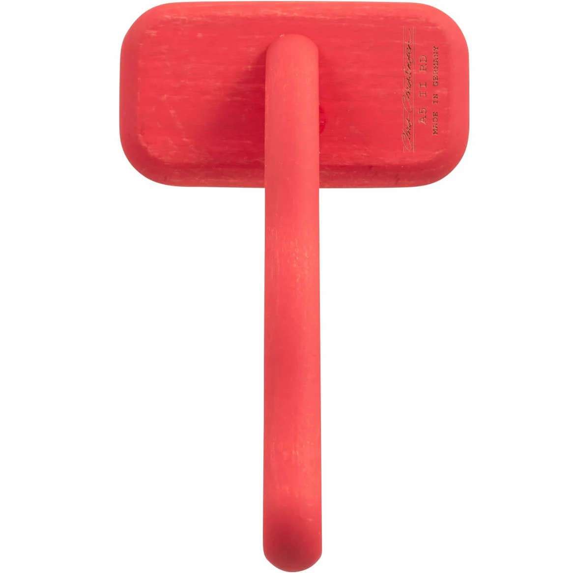 Chris Christensen Mark II Petite brosse à lisser pour chien Brossez comme un professionnel Brosses en acier inoxydable Corps en bois de hêtre léger Pointes polies et polies Rouge