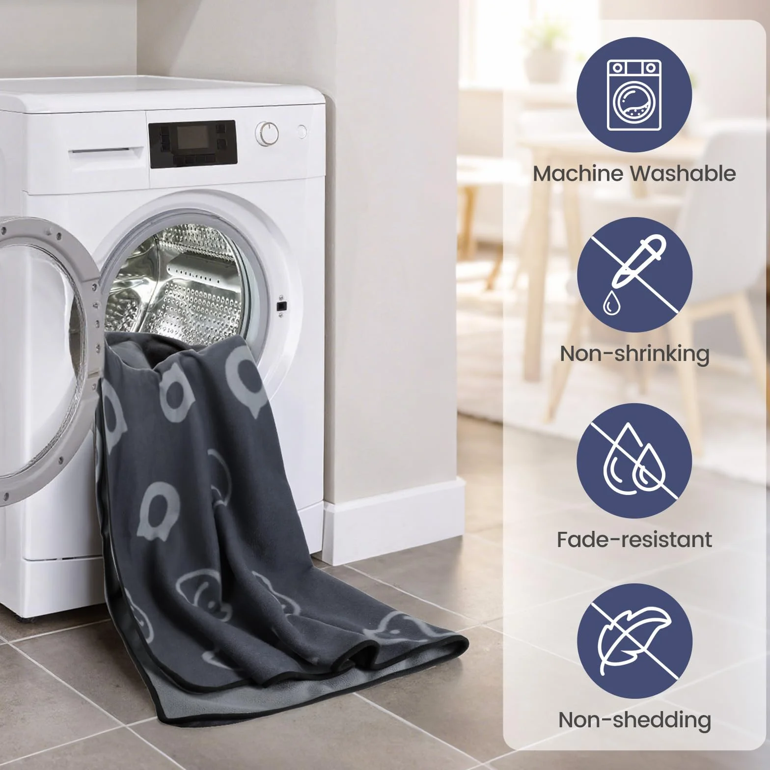 Couverture Imperméable Chien 152x127cm Gris Polaire Flanelle Anti Pipi Protection Canapé Lit
