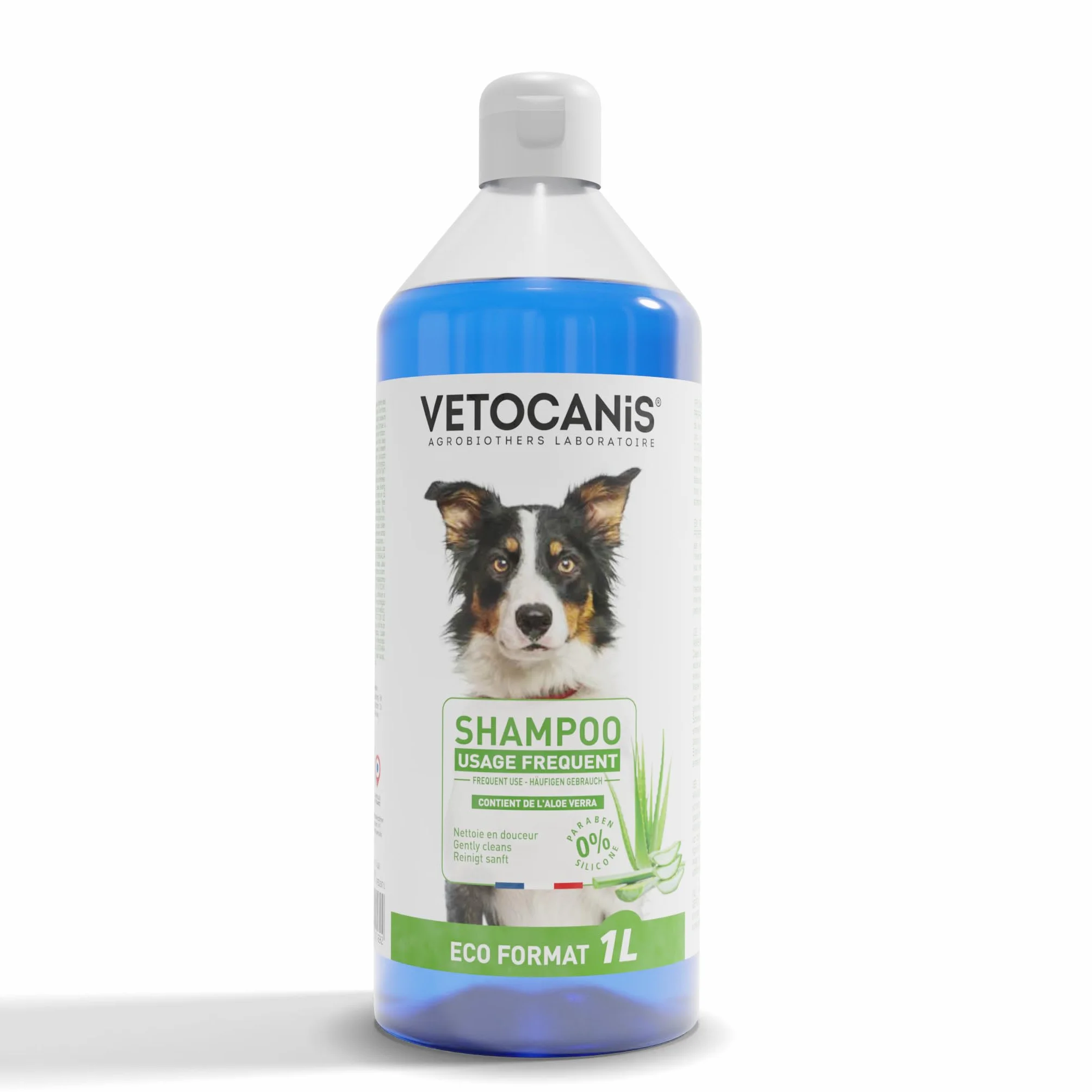 Vetocanis | Shampoing pour Chien | Usage quotidien | Format économique | Soin Toilettage du Chien | Tous Types de Taille et de Poils | Formulé sous Contrôle Vétérinaire | Fabriqué en France | 1l