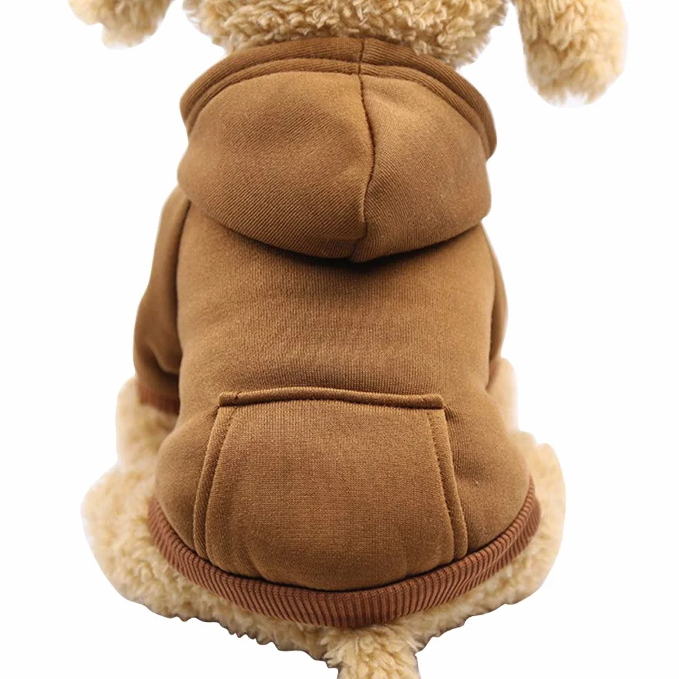 Manteau d'hiver Sweat à Capuche pour Petit Chien, Chihuahua, Chiot, Chat, XXS, Marron café