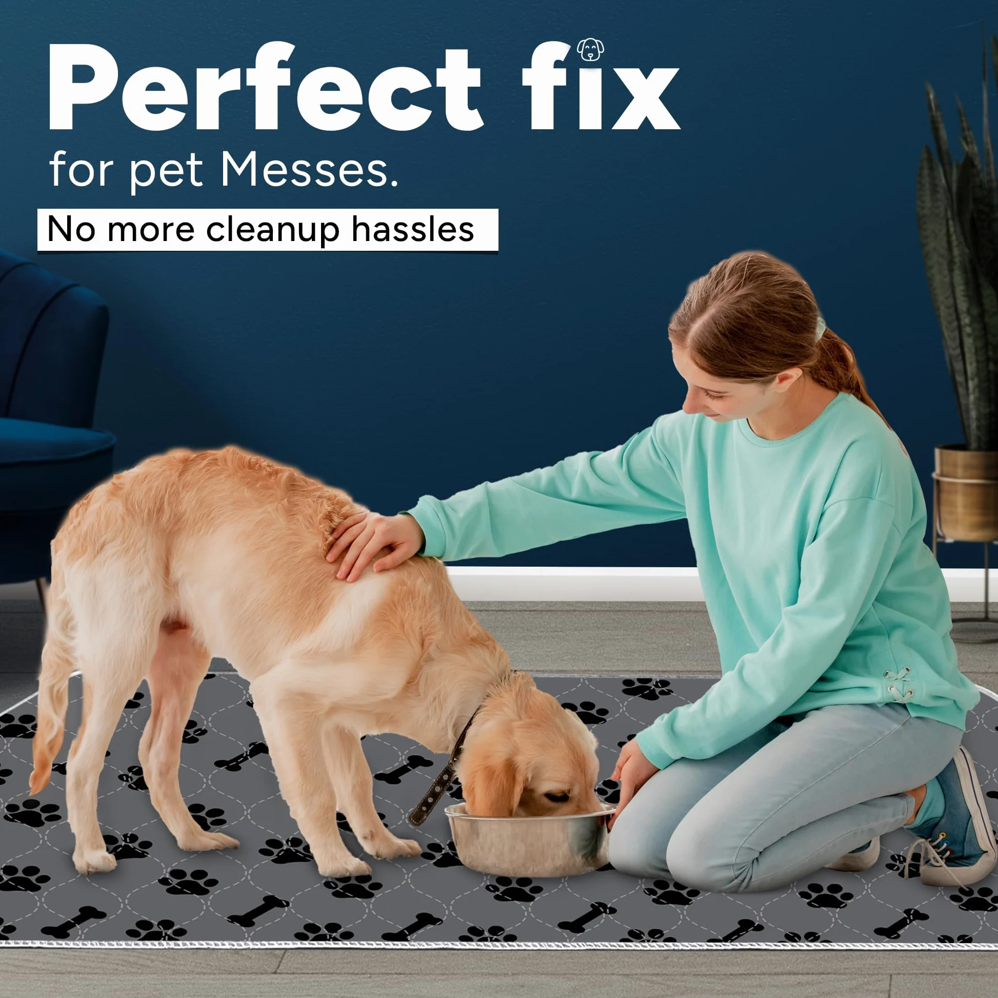Lot de 2 tapis pour animaux de compagnie 36 x 41
