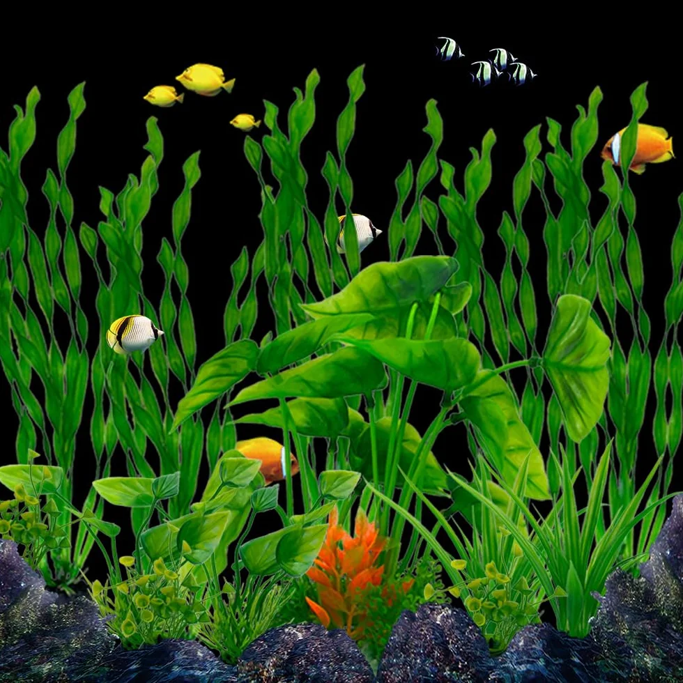 Plantes d'ornement pour Aquarium Vert Plastique 25pcs