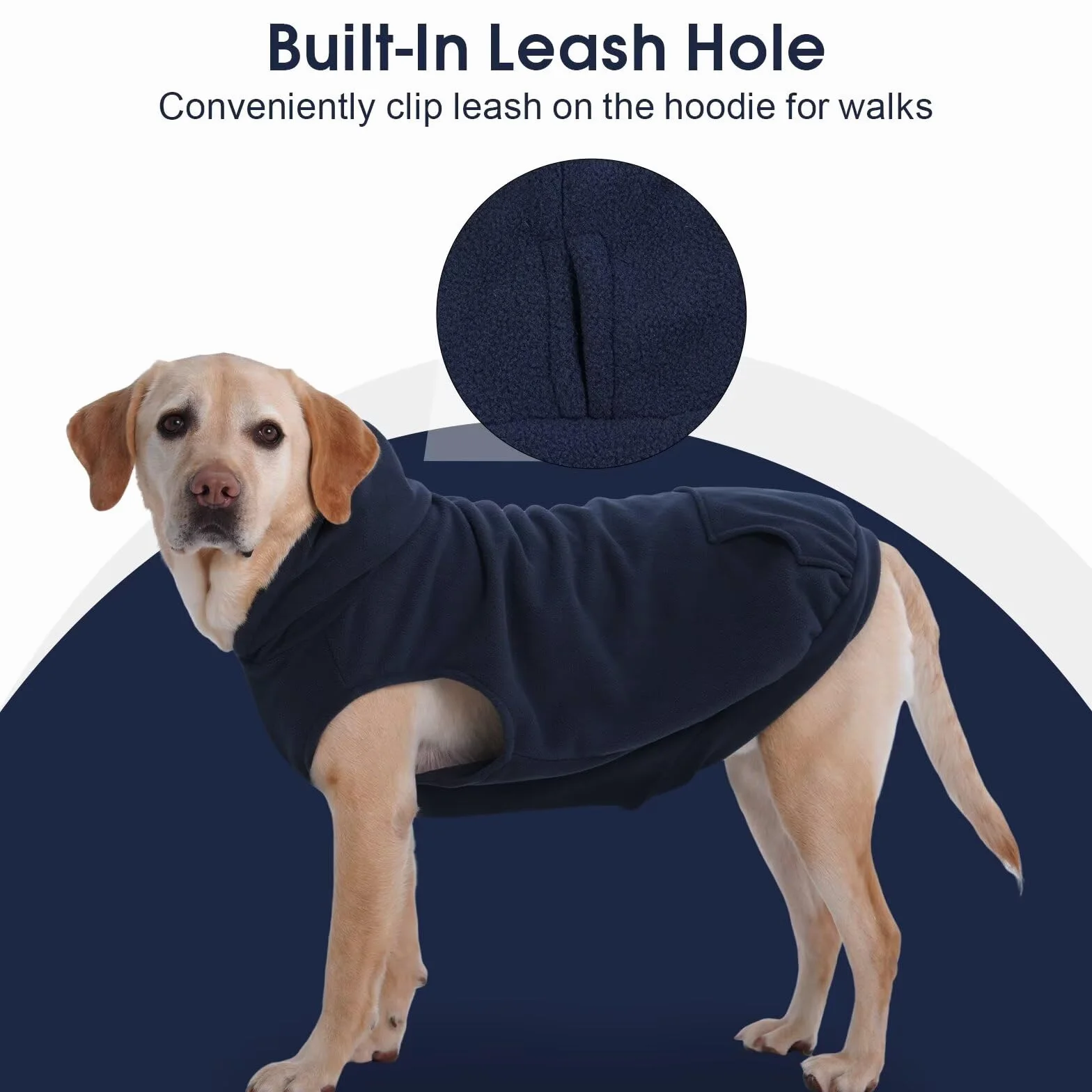 Manteau chien grande taille pull polaire chaude trou laisse IECOii automne hiver