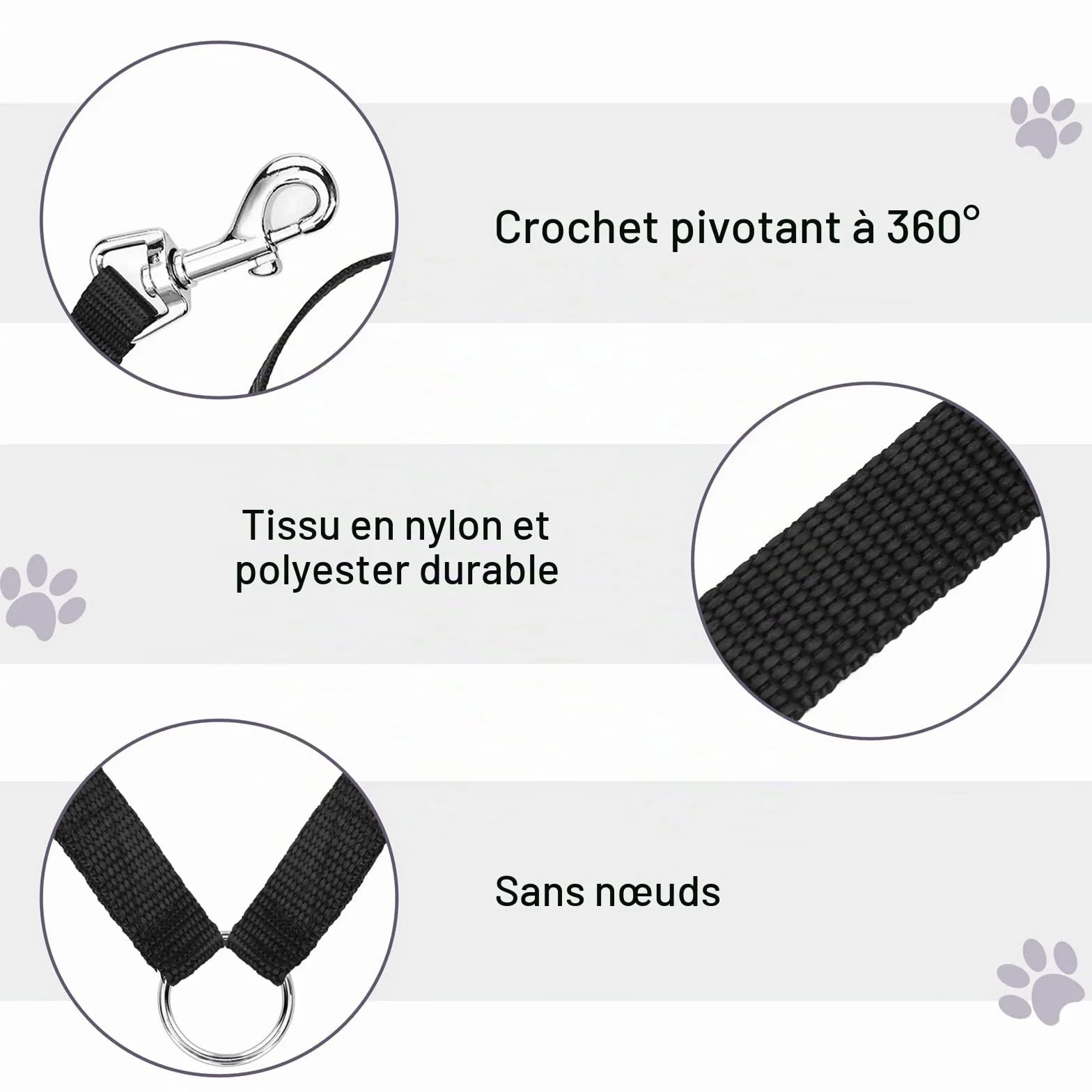 Double Laisse pour Chien Réglable, Séparateur pour Deux Chiens