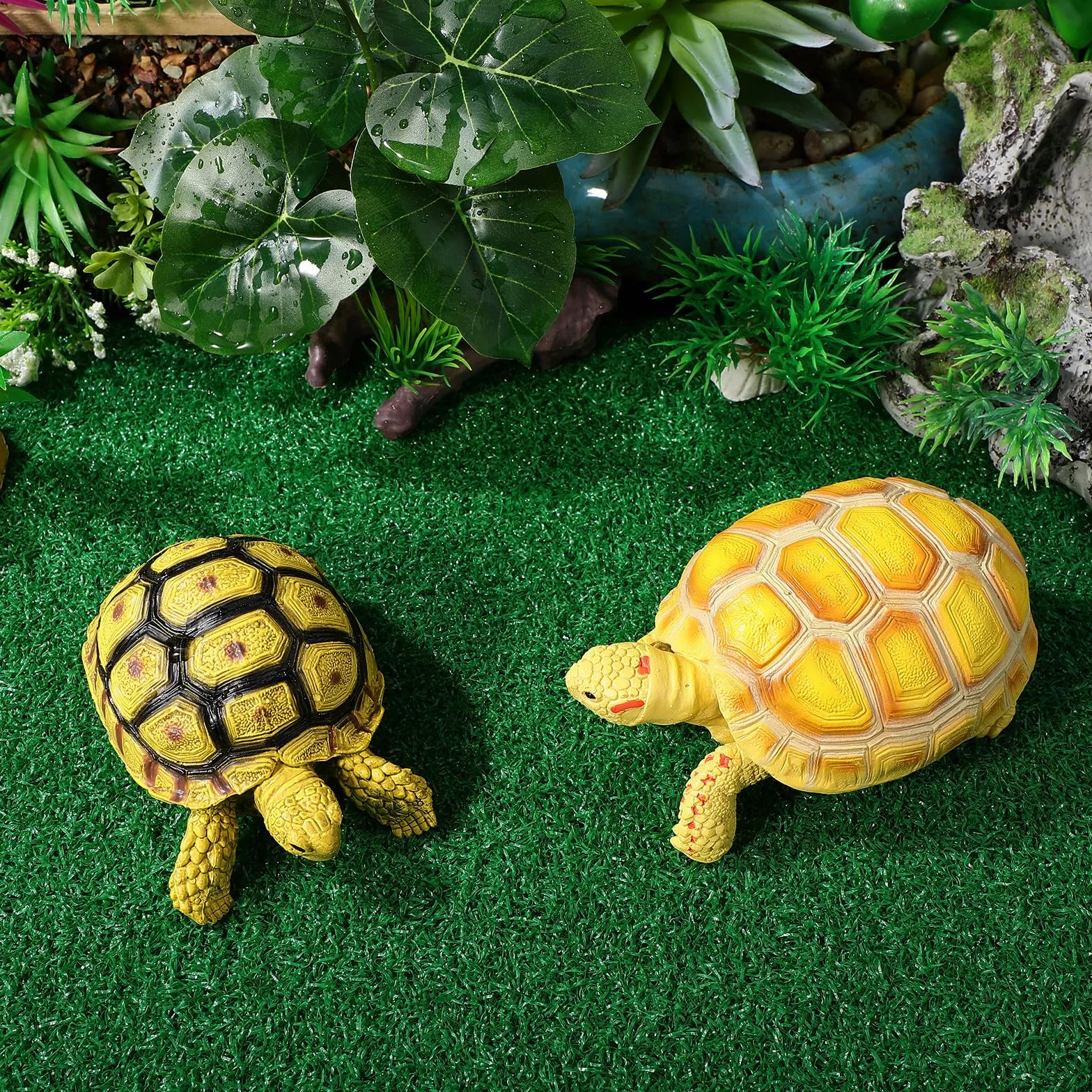 STOBAZA Tapis de Gazon Synthétique pour Tortue, Terrain en Plastique Vert pour Reptile, Adapté pour Aquarium et Bassin