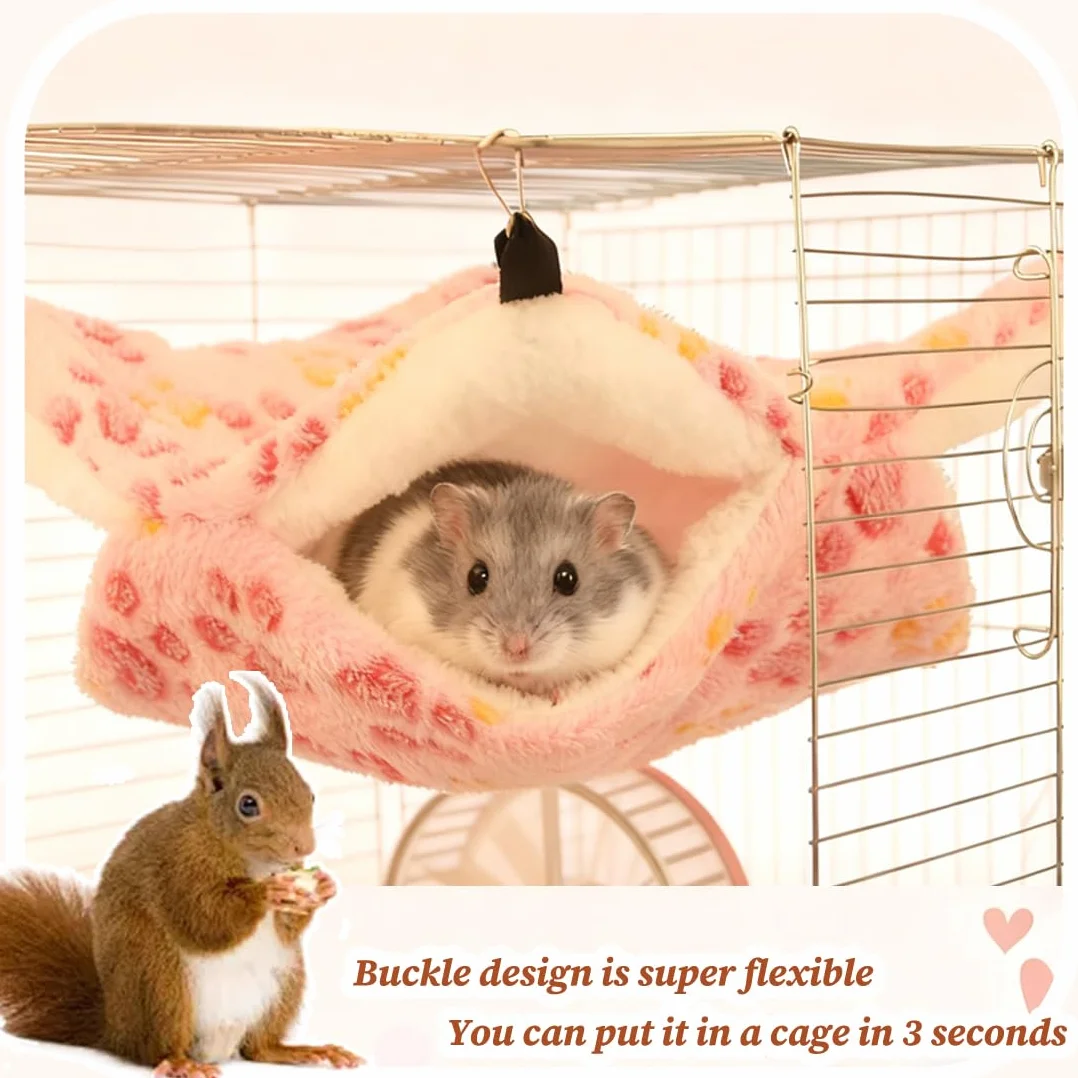 1 Pièce Hamac pour Cochons d'Inde et Petits Animaux, Doux et Chaud en Polaire, Accessoire pour Cage, Lit Suspendu pour Dormir, Rats, Furets, Hamsters (Étoile)