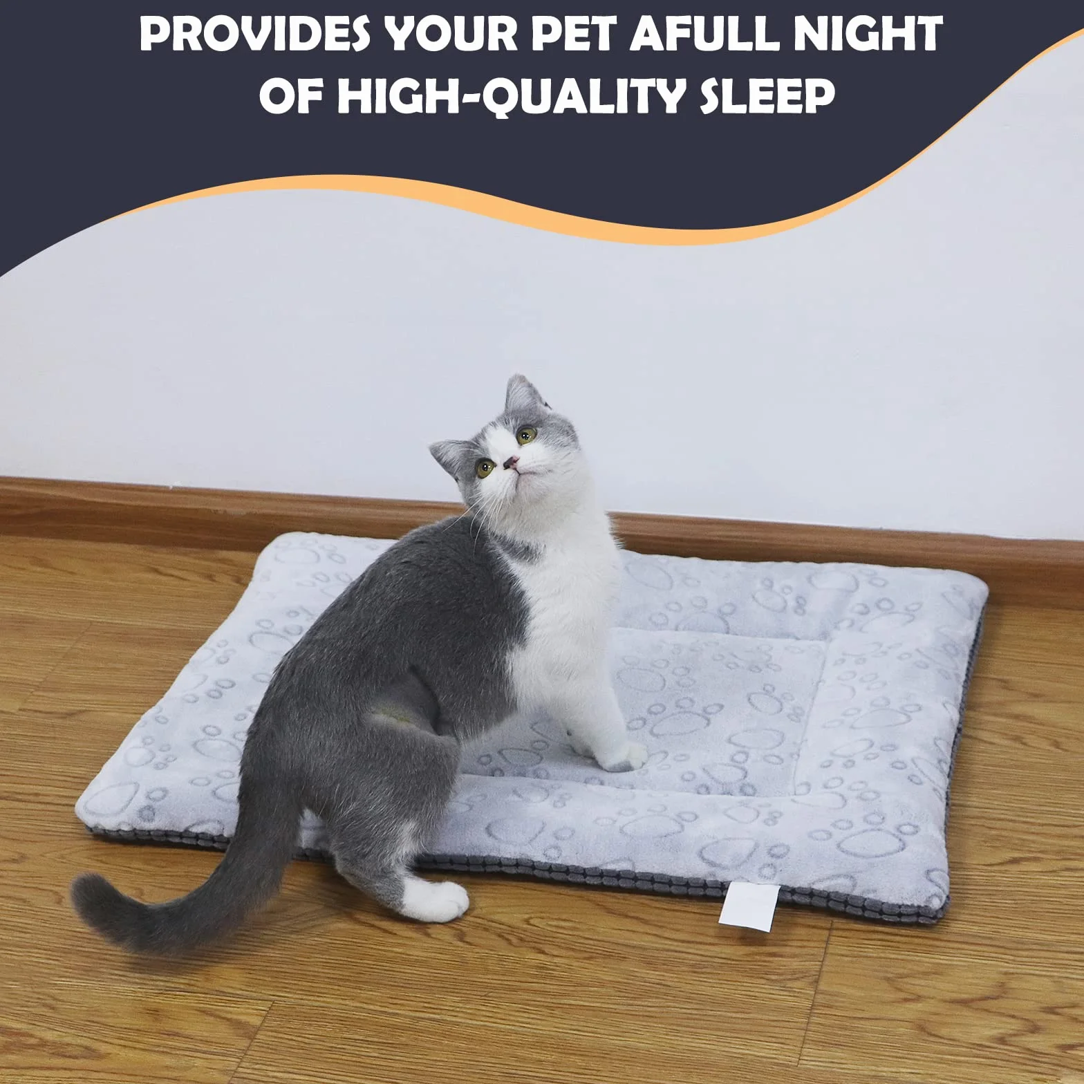IEUUMLER Matelas pour Chien Réversible Doux - Coussin Lavable pour Chat et Chien - Facile à Transporter Extérieur FC014 (Gris, 45 * 33cm)
