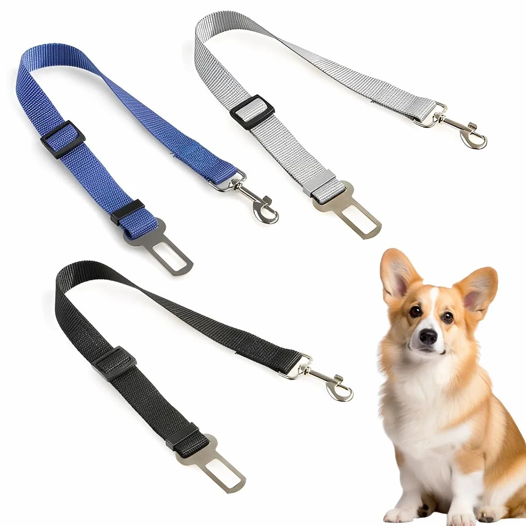 Ceinture Chien Voiture,3 Pièces Ceinture Voiture Chien,Ceintures Securite Chiens Voiture,Ceintures Securite avec Absorption des Chocs et Mousqueton,pour Chats et Chiot