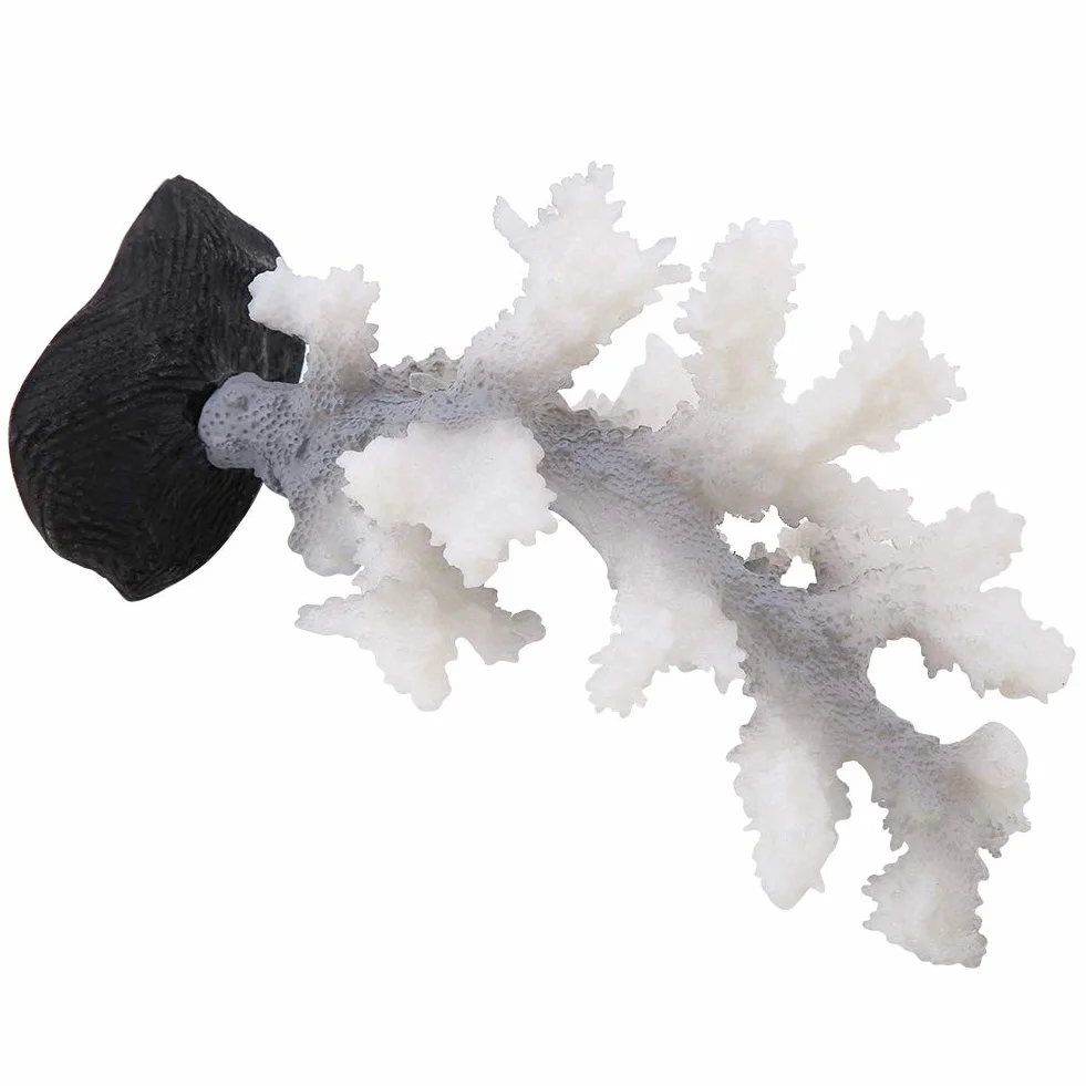 Corail artificiel lumineux anémone en silicone pour aquarium gris