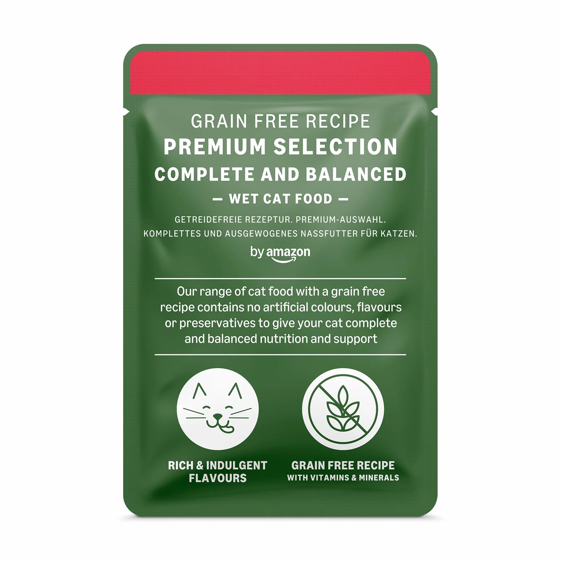 Amazon Aliments Humides sans Céréales pour Chats, Selection de Viande en Gelée 4.76kg, 56 x 85g