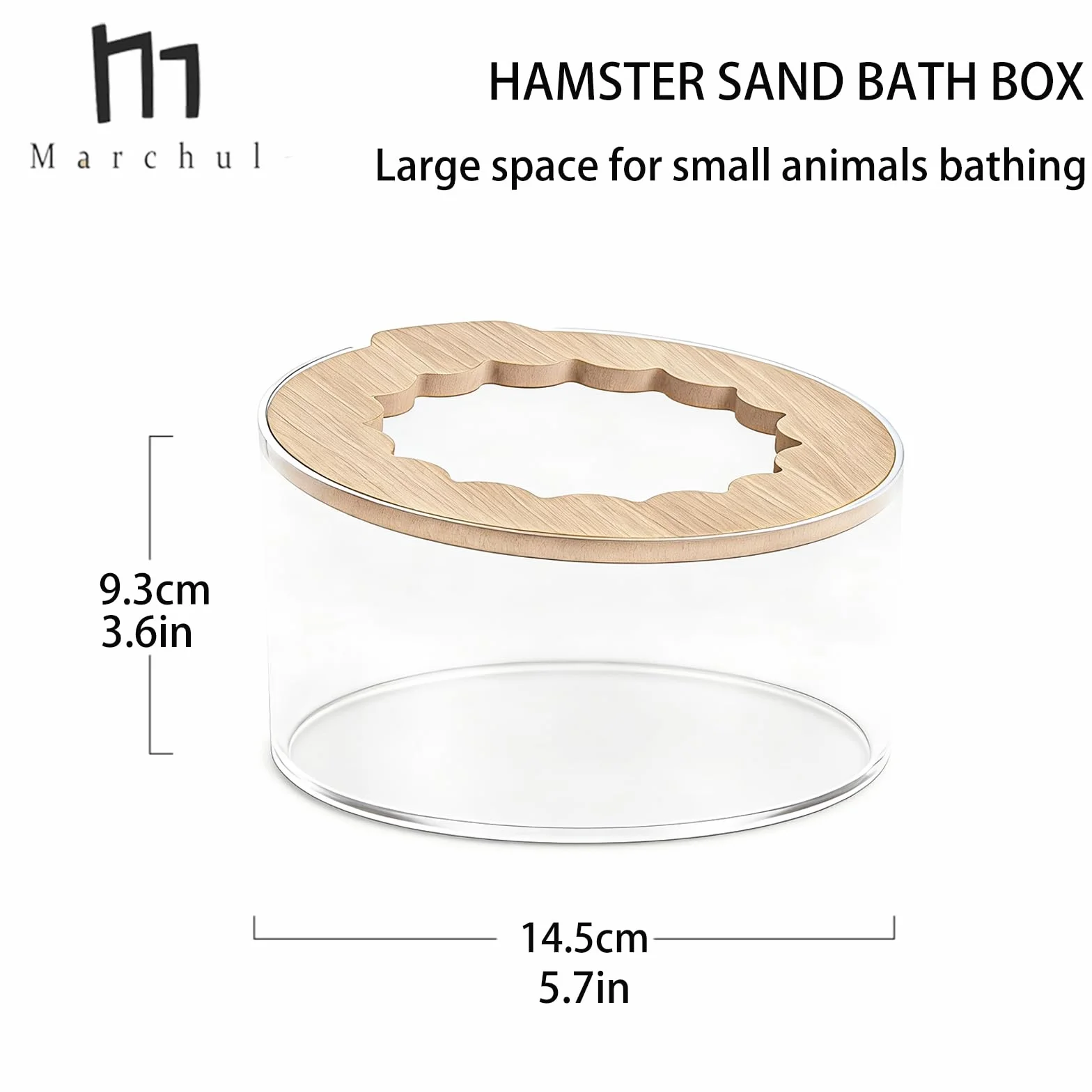 Marchul Baignoire Bain de Sable Hamster, Bac à Sable Hamster avec Pelle de Nettoyage, Toilette Salle de Bain Transparente pour Hamsters, Litière pour Hamsters Nain Hamsters Syrien Gerbille