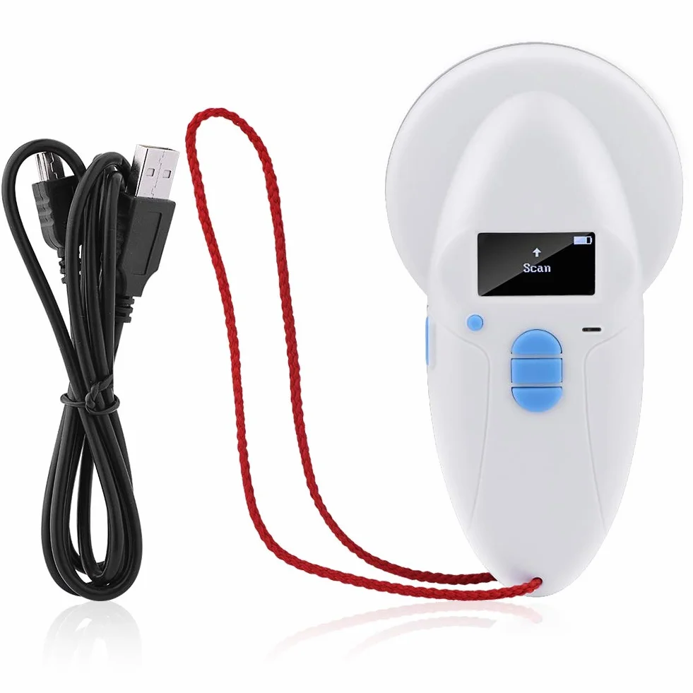 Lecteur d'identification pour animaux de compagnie, lecteur de puces RFID pour animaux - FDX-A/FDX-B (SO11784/85)/HDX/I/EM4102 Microchip Scanner, 128x64 OLED Label Display, 1400mA USB Rechargeable