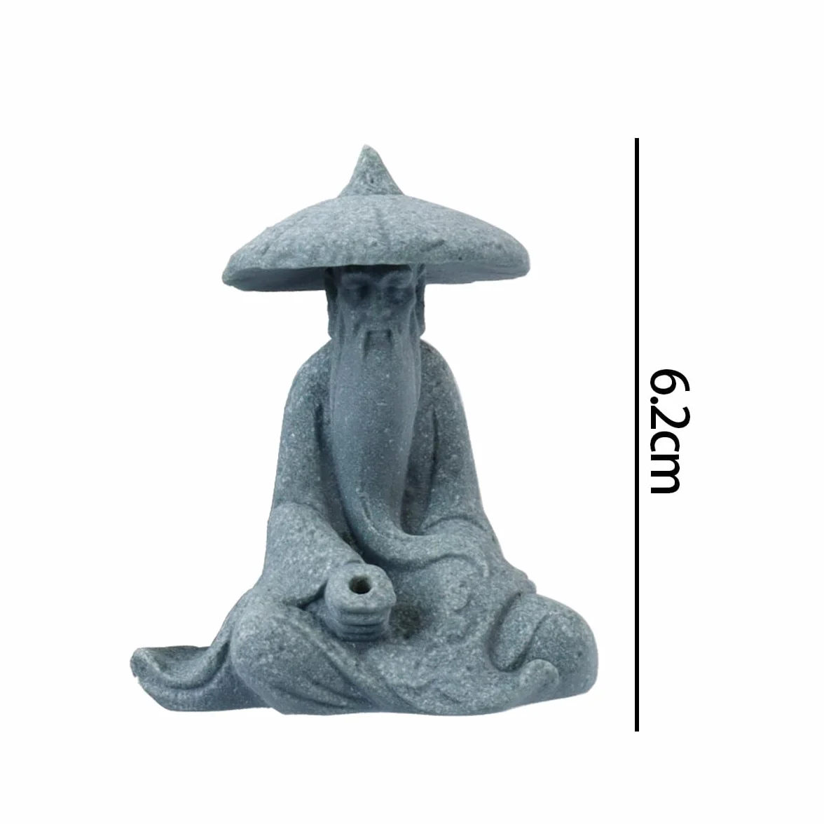 Figurine de pêcheur en grès, décoration aquarium asiatique, ornement jardin japonais