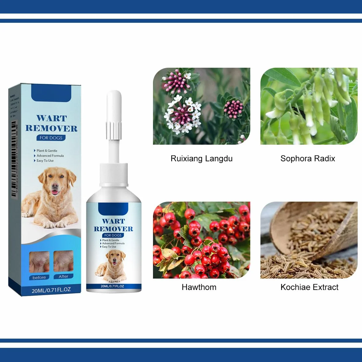 Crème pour Animaux de Compagnie pour Chiens et Chats, Éliminateur de Verrues Naturel, 20 ML