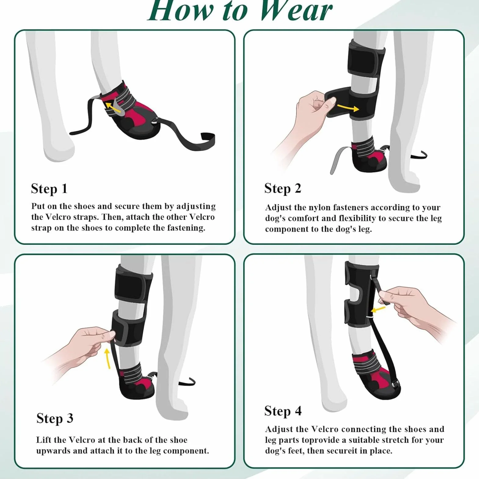SENECESLI Attelle de Pied Tombante pour Chien, Respirante avec Semelle Antidérapante, Arthrite, Chaussette Élastique (M)