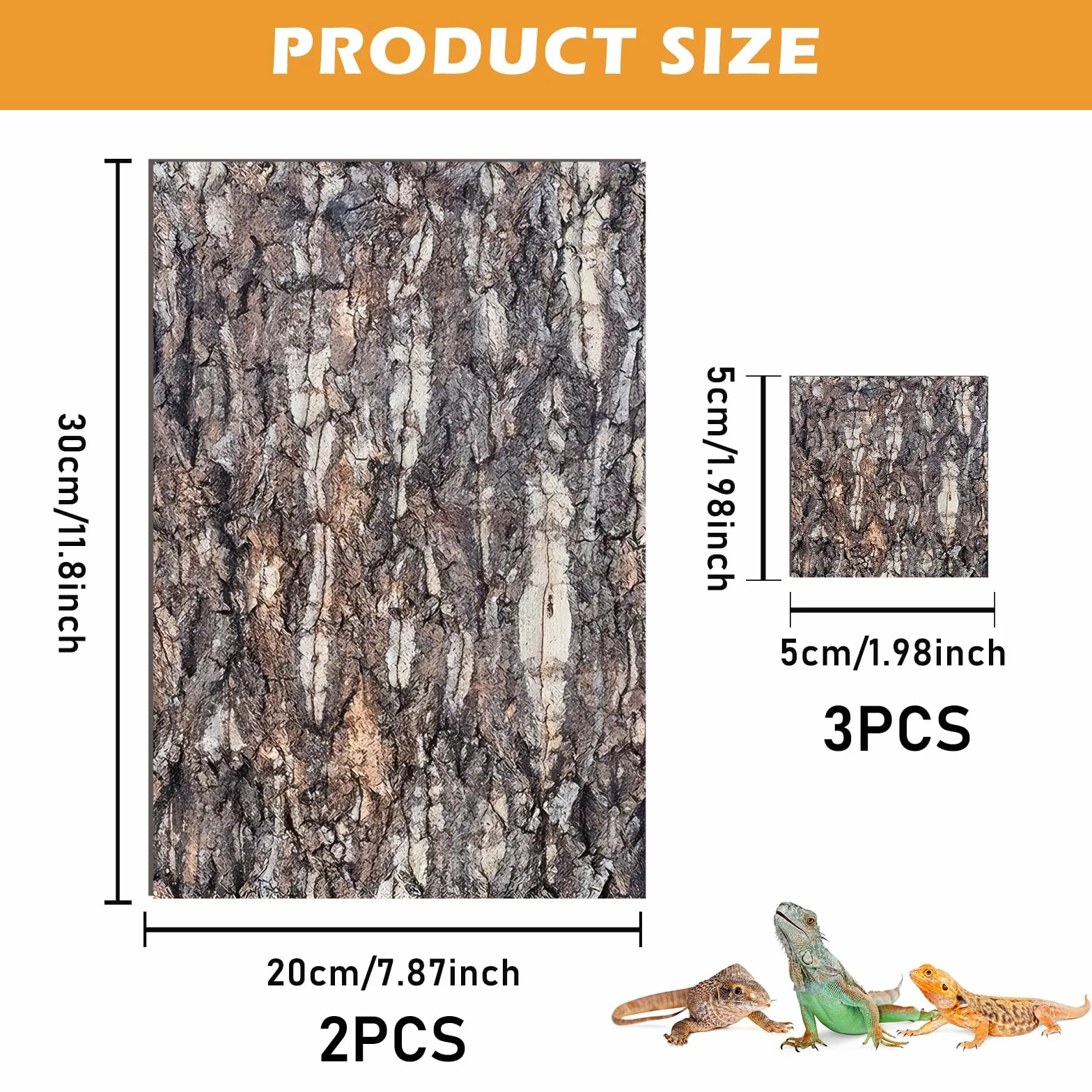 Panneaux Écorce de Liège pour Terrarium 5×5cm 20×30cm Lézard Tortue Gecko