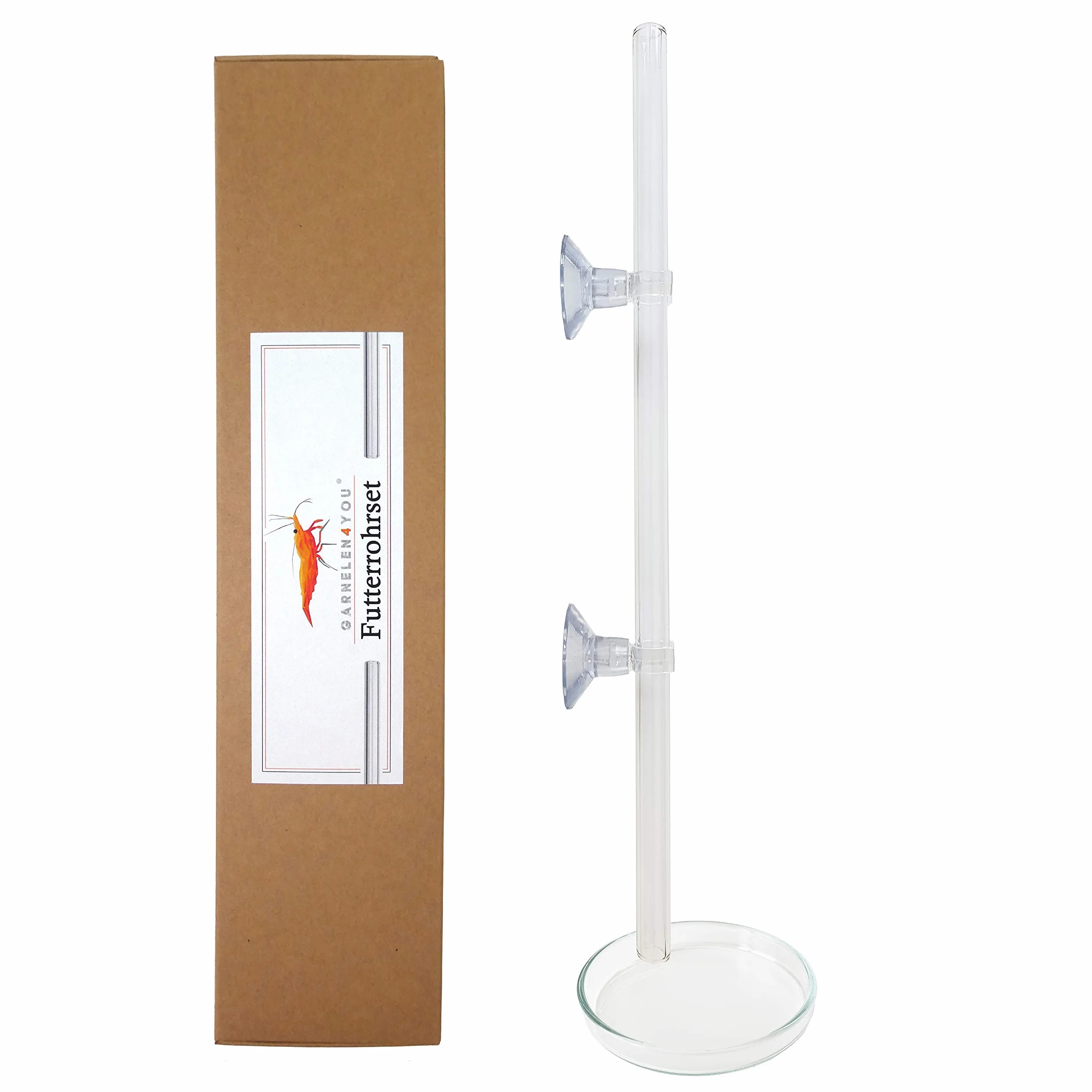 Tube d'alimentation en verre de laboratoire 28 cm – Fabriqué en Allemagne – Mangeoire pour crevettes – Verre incassable