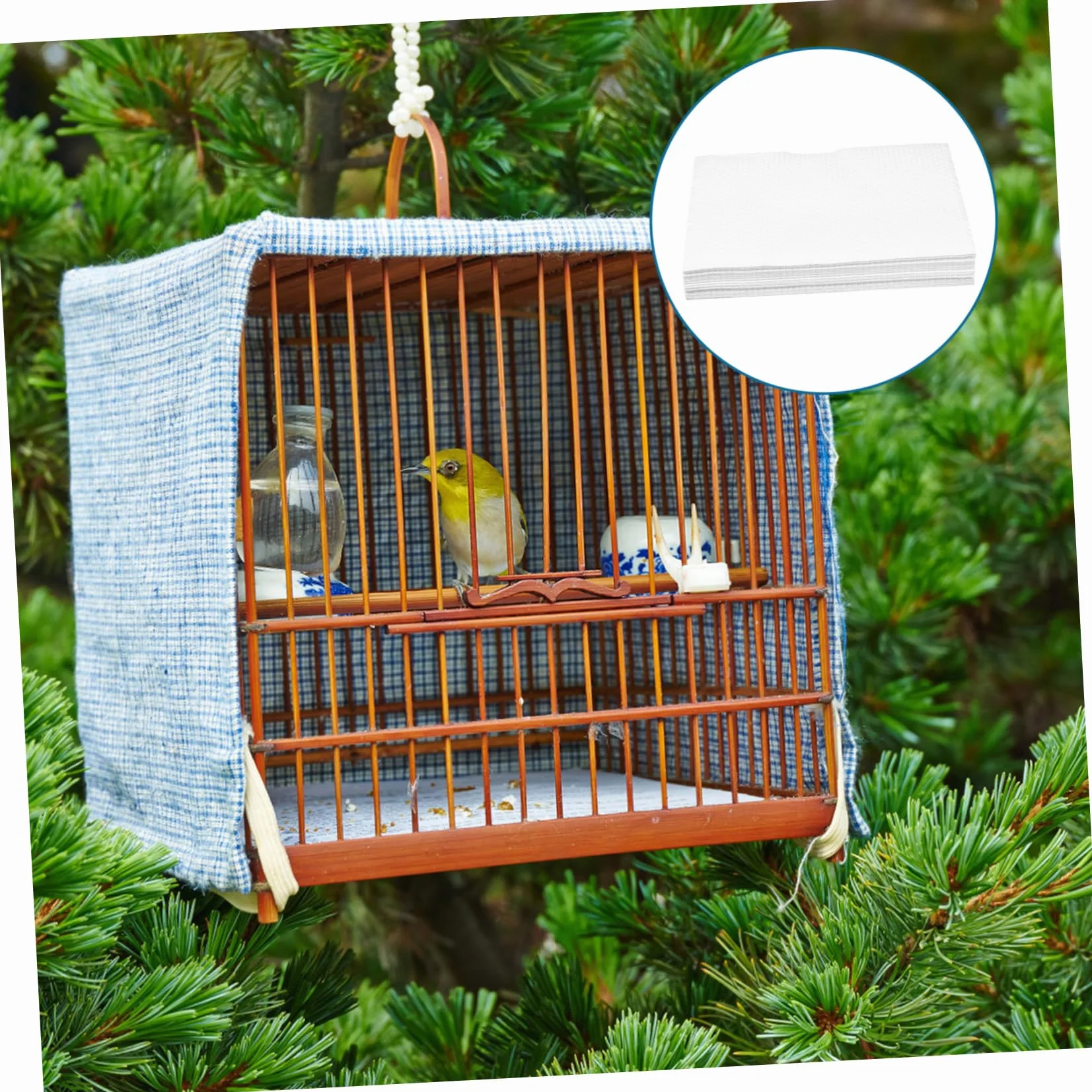 BESPORTBLE Tapis de Cage Oiseau Blanc Jetable 100 Feuilles pour Perroquet