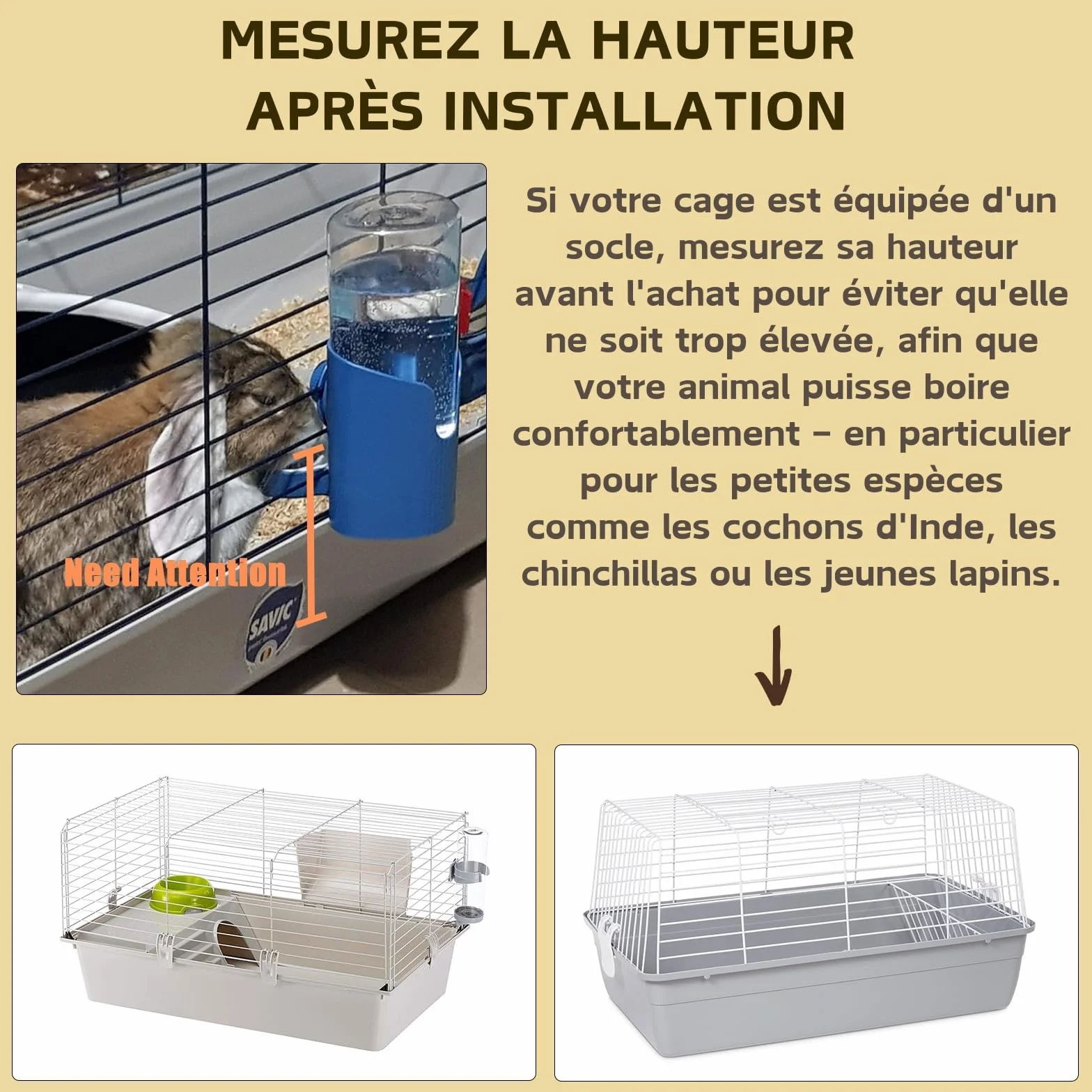 Distributeur Eau Lapin 600ML Suspendue Automatique Anti-Goutte Biberon pour Rongeurs (Vert)
