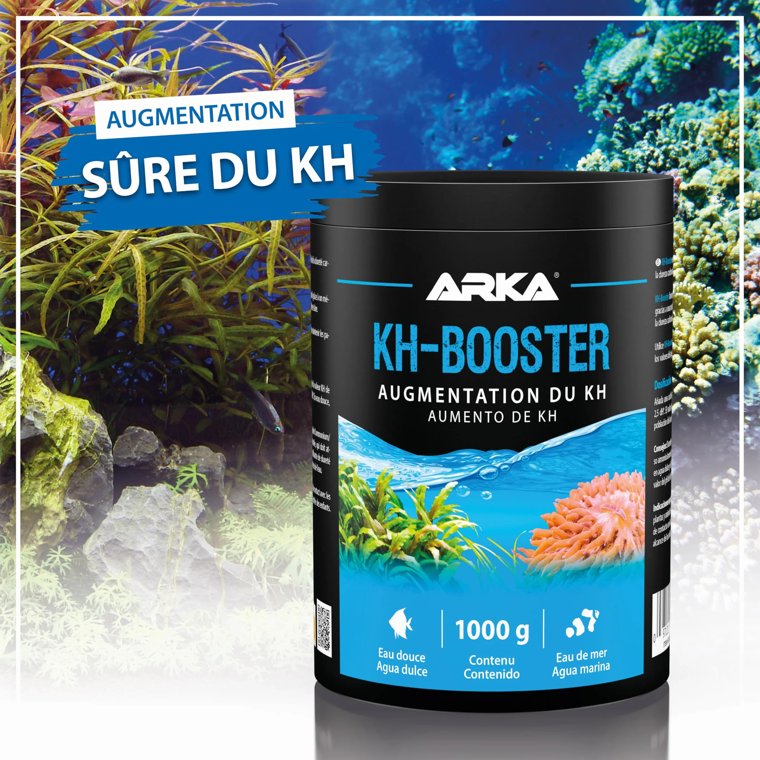 Augmenteur KH Aquarium 500 g Poudre Tampon pH pour Eau Douce Marine stabilise paramètres protège biofiltre favorise Nitrification Eau Claire équilibrée