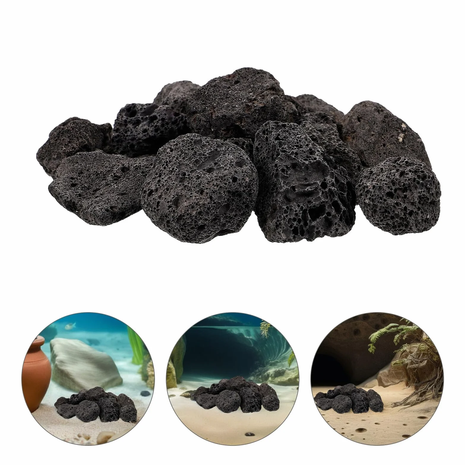 Pierre de Lave Naturelles Noires pour Aquarium Décoration Foyers Grills à Gaz