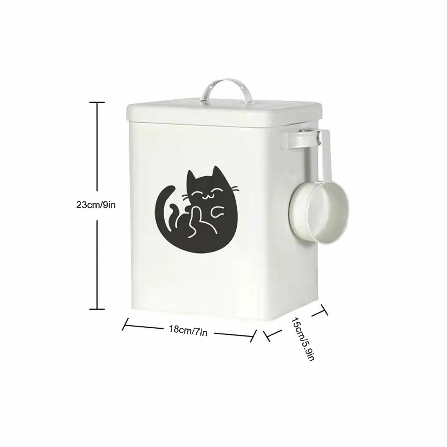 Récipient de rangement pour nourriture pour chien et chat de 6 L, conteneurs alimentaires mignons pour animaux de compagnie avec couvercles, bol de nourriture pour chat en métal hermétique, récipient
