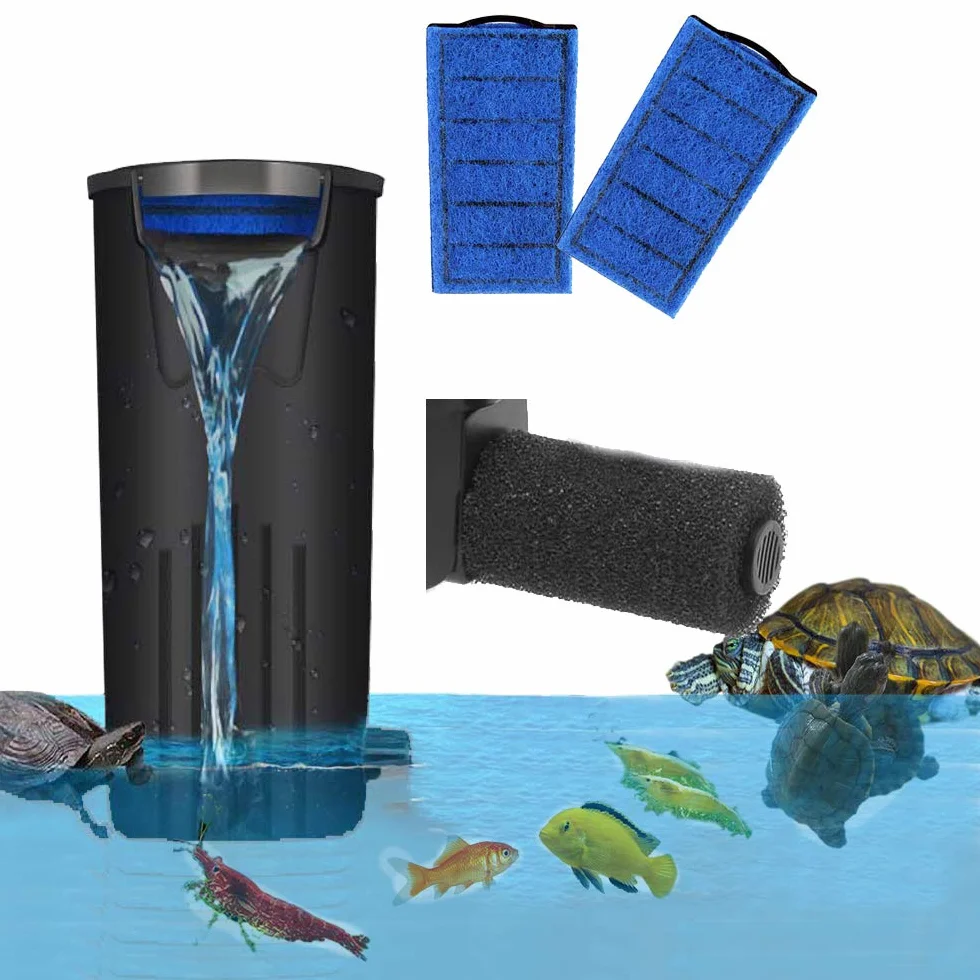 Filtre pour tortue d'aquarium submersible 600 l/h Noir