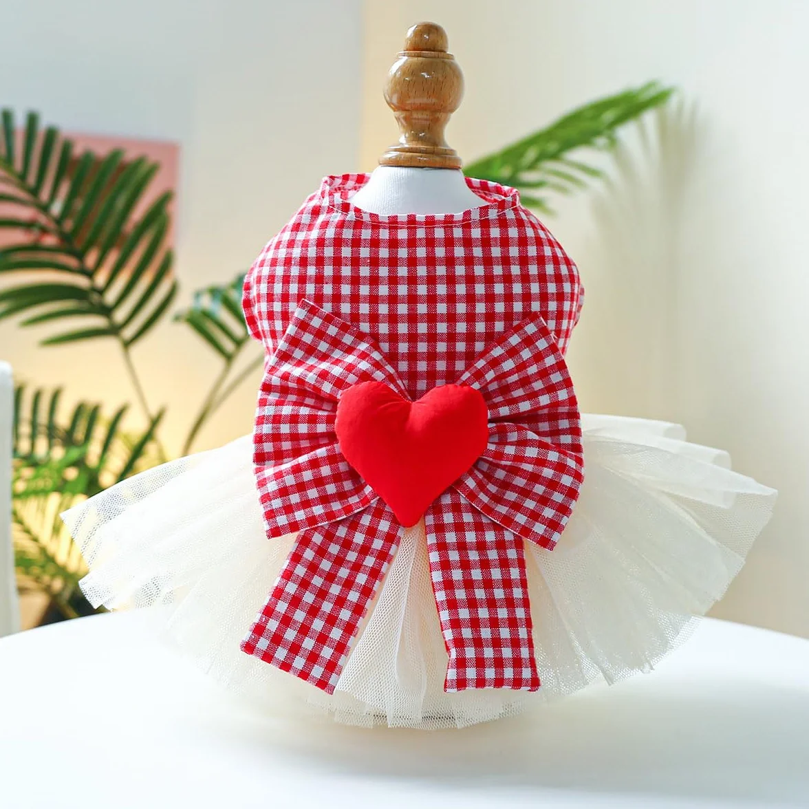 Robe pour Petit Chien Rouge XL Coton Polyester Printemps Été Femelle Jupe