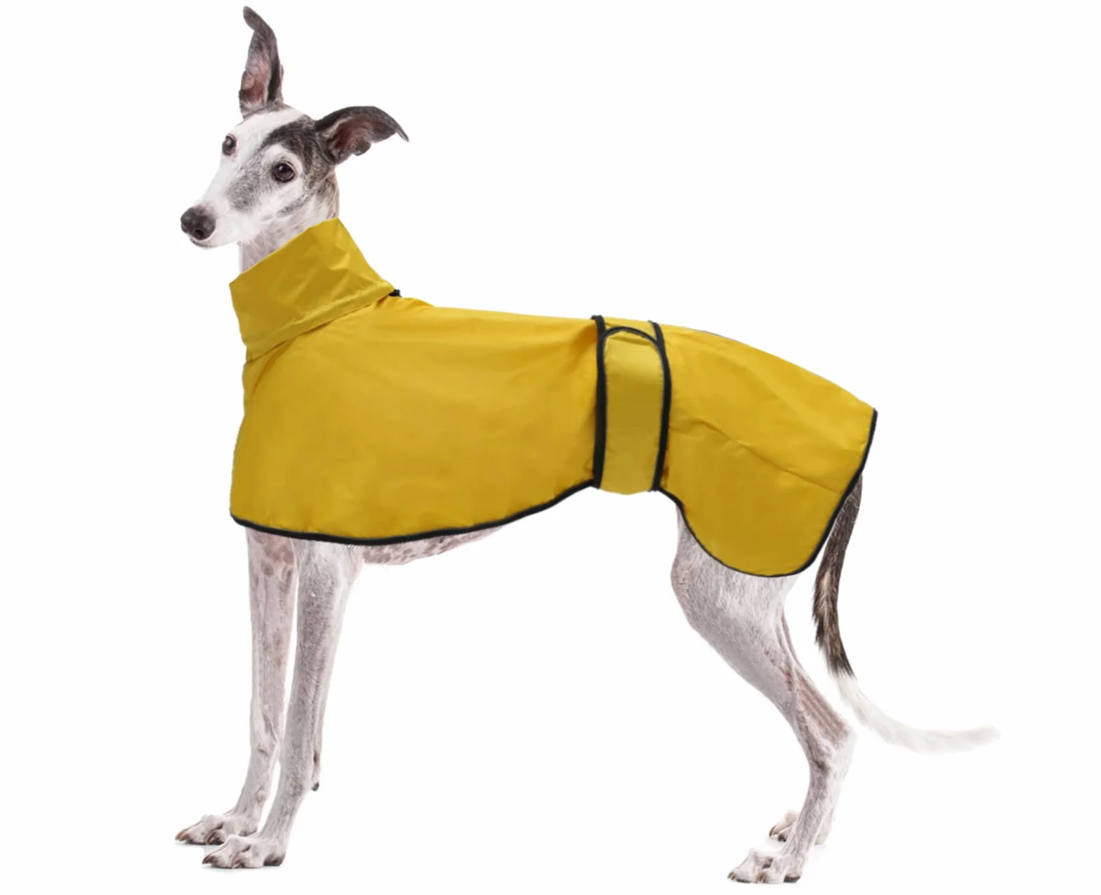 Manteau imperméable pour Chien Geyecete réglable léger avec Sangles réfléchissantes et Trou pour Harnais Jaune S