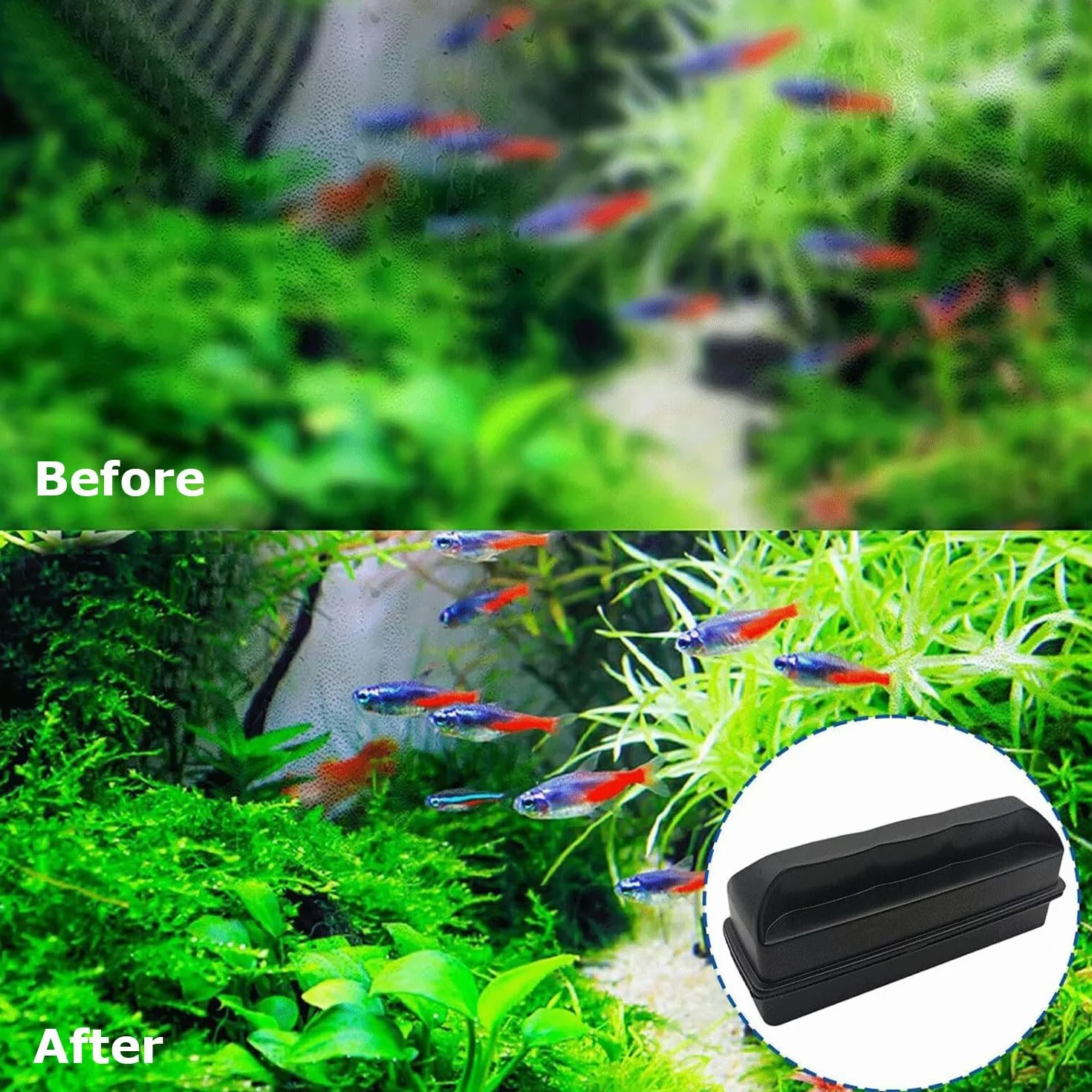 Aquarium Verre Brosse Magnétique Nettoyeur Vitre Outil Nettoyage Magnétique