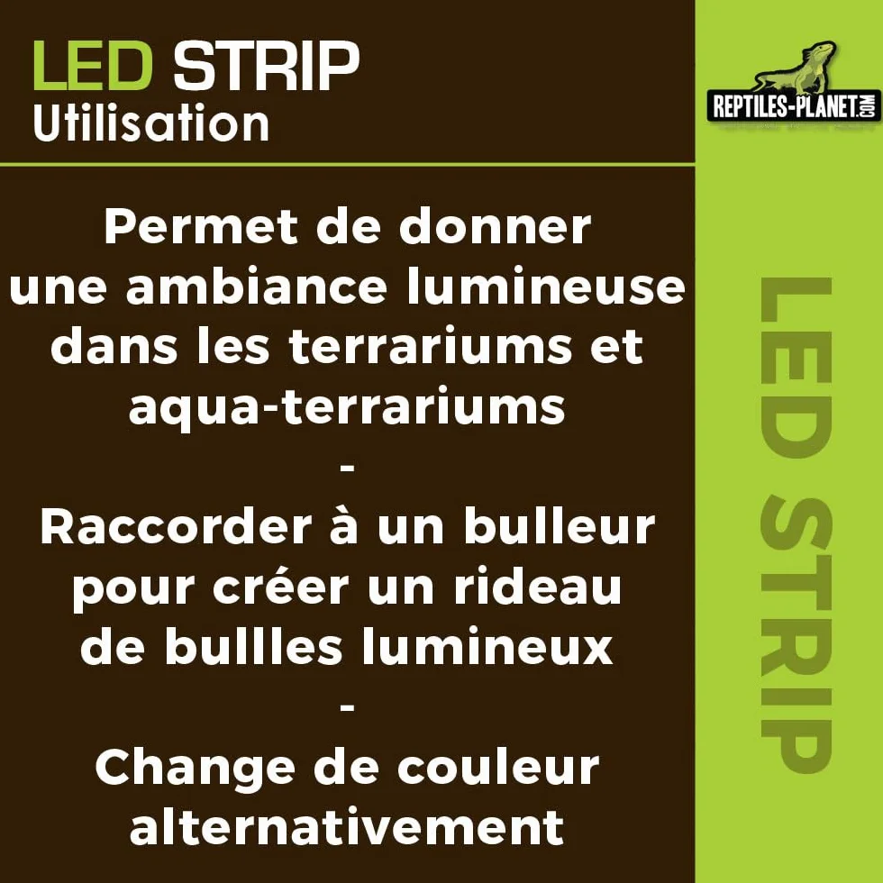 Reptiles Planet Bandeau LED Multicolore pour Terrarium 26 x 3 x 2 cm