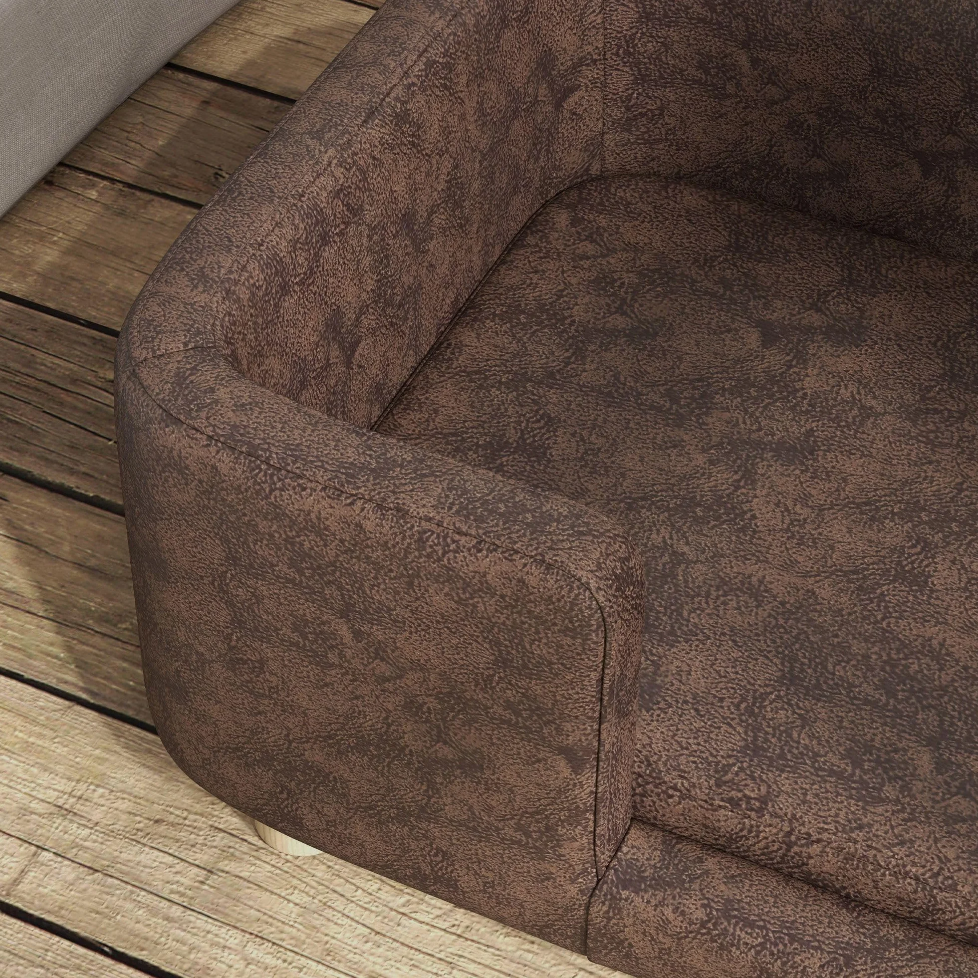 PawHut Canapé Chien lit pour Chien Chat Rebord Coussin Moelleux Pieds Bois Massif 74 x 48,5 x 31 cm Micro-Fibre Chocolat
