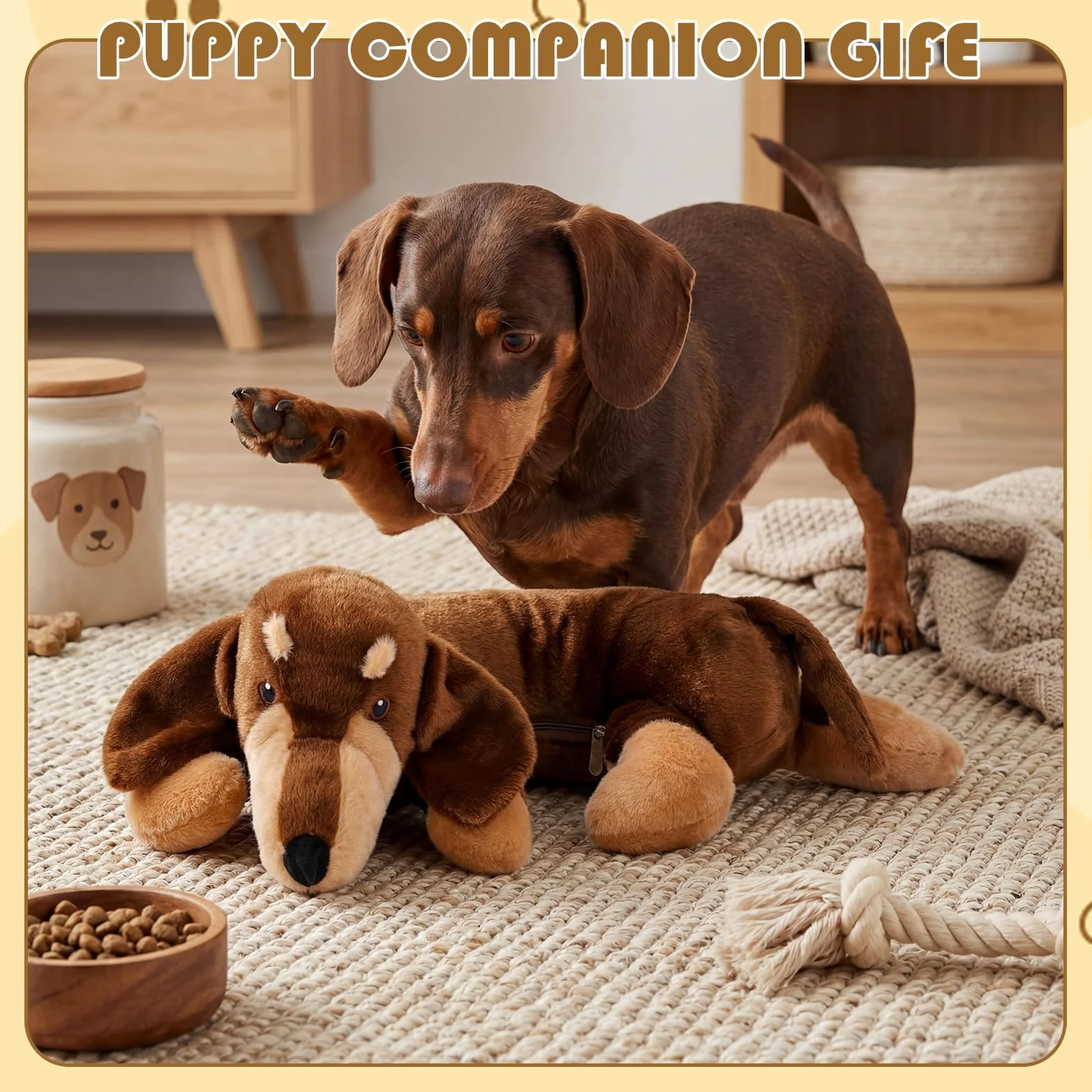 Soulchen Heartbeat Jouet en peluche pour soulager l'anxiété et soulager l'anxiété – Jouet confortable pour chiots – Aide au sommeil pour dressage de cage et de chenil – Compagnon douillet qui aide à